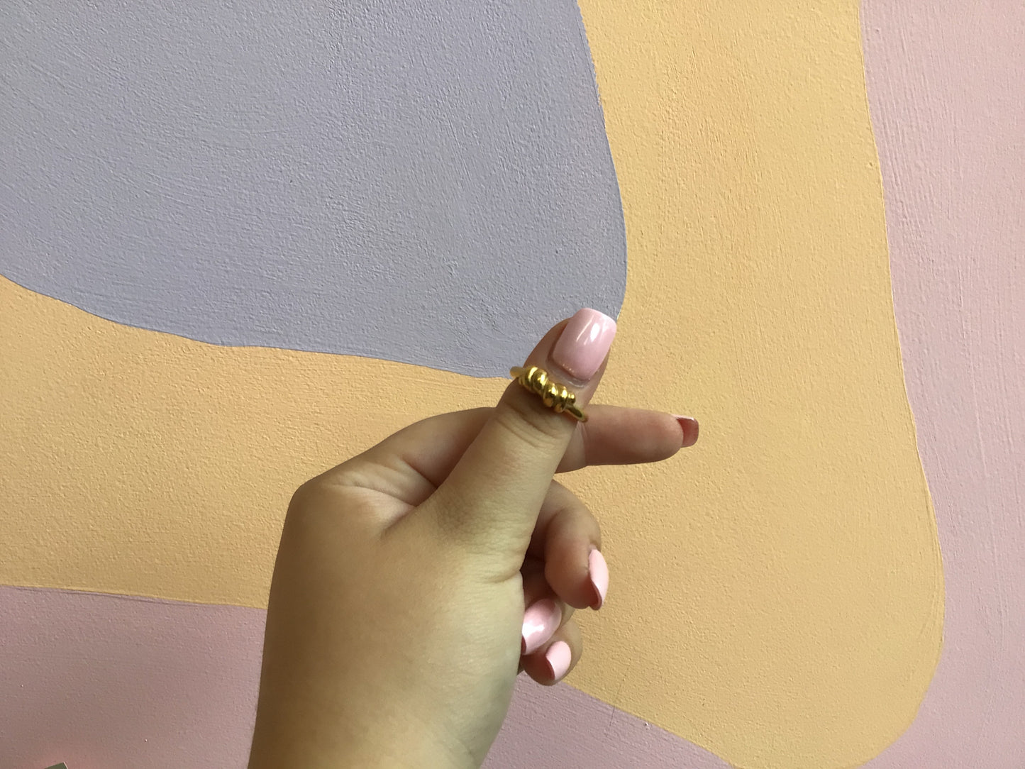 Gold Double Twist Titanium Ring