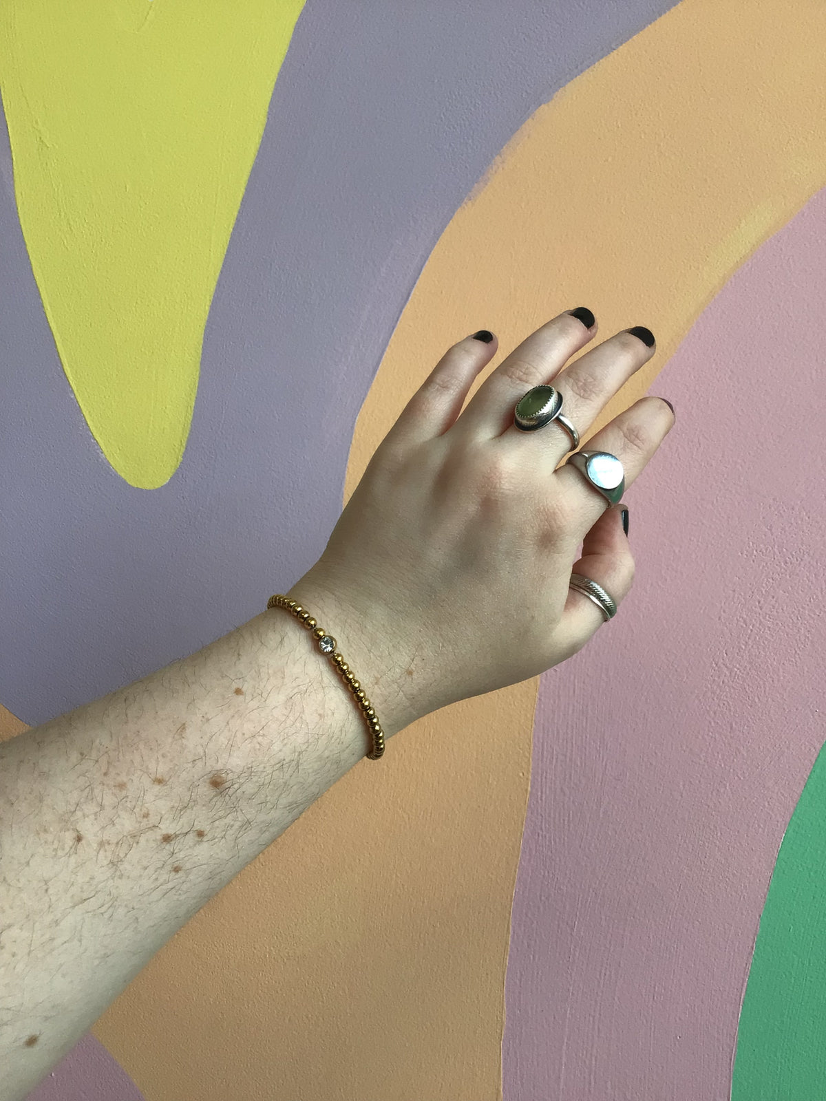 Titanium Beaded Layering Bracelet