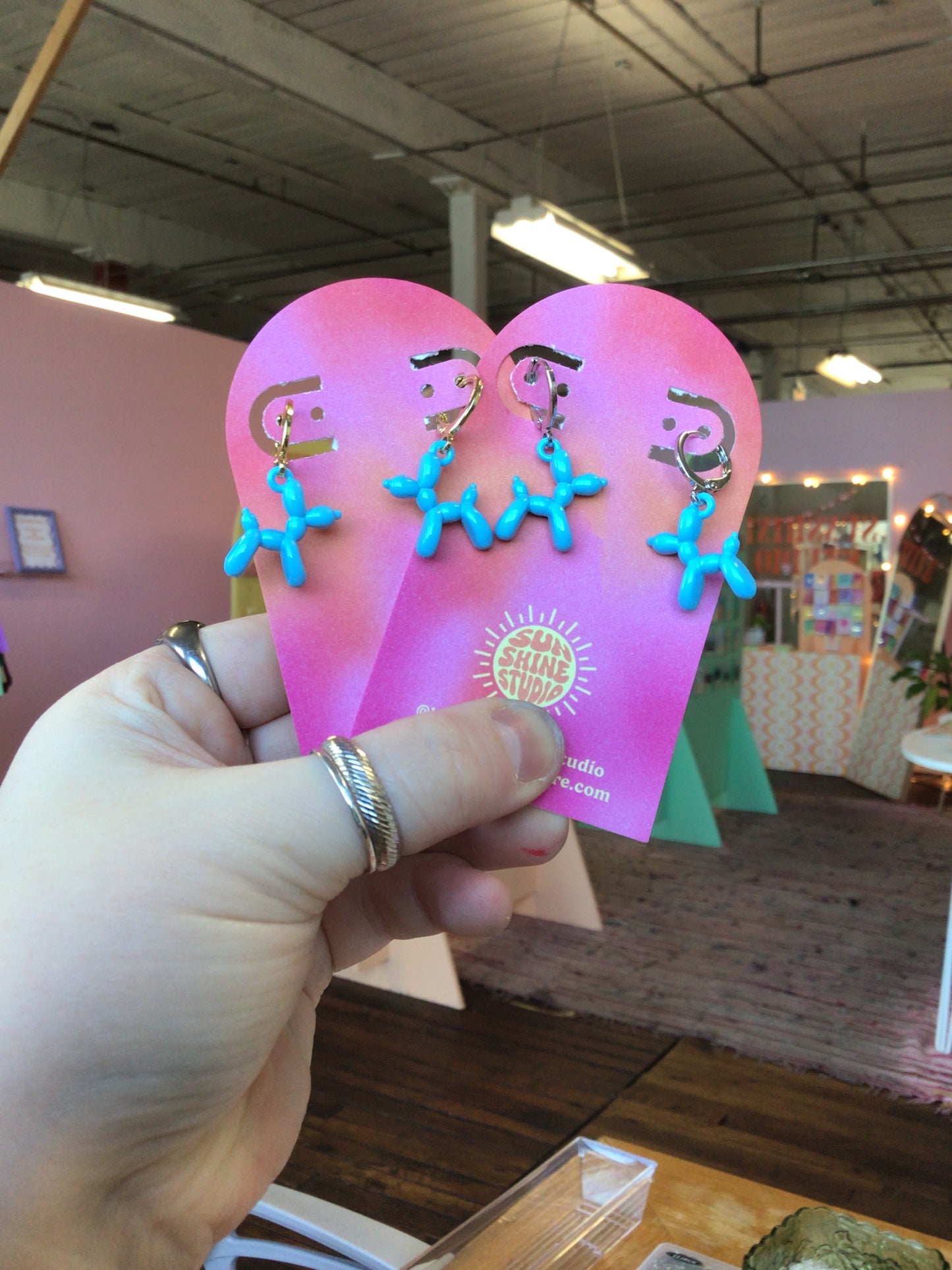 Colorful Balloon Animal Charm Earrings