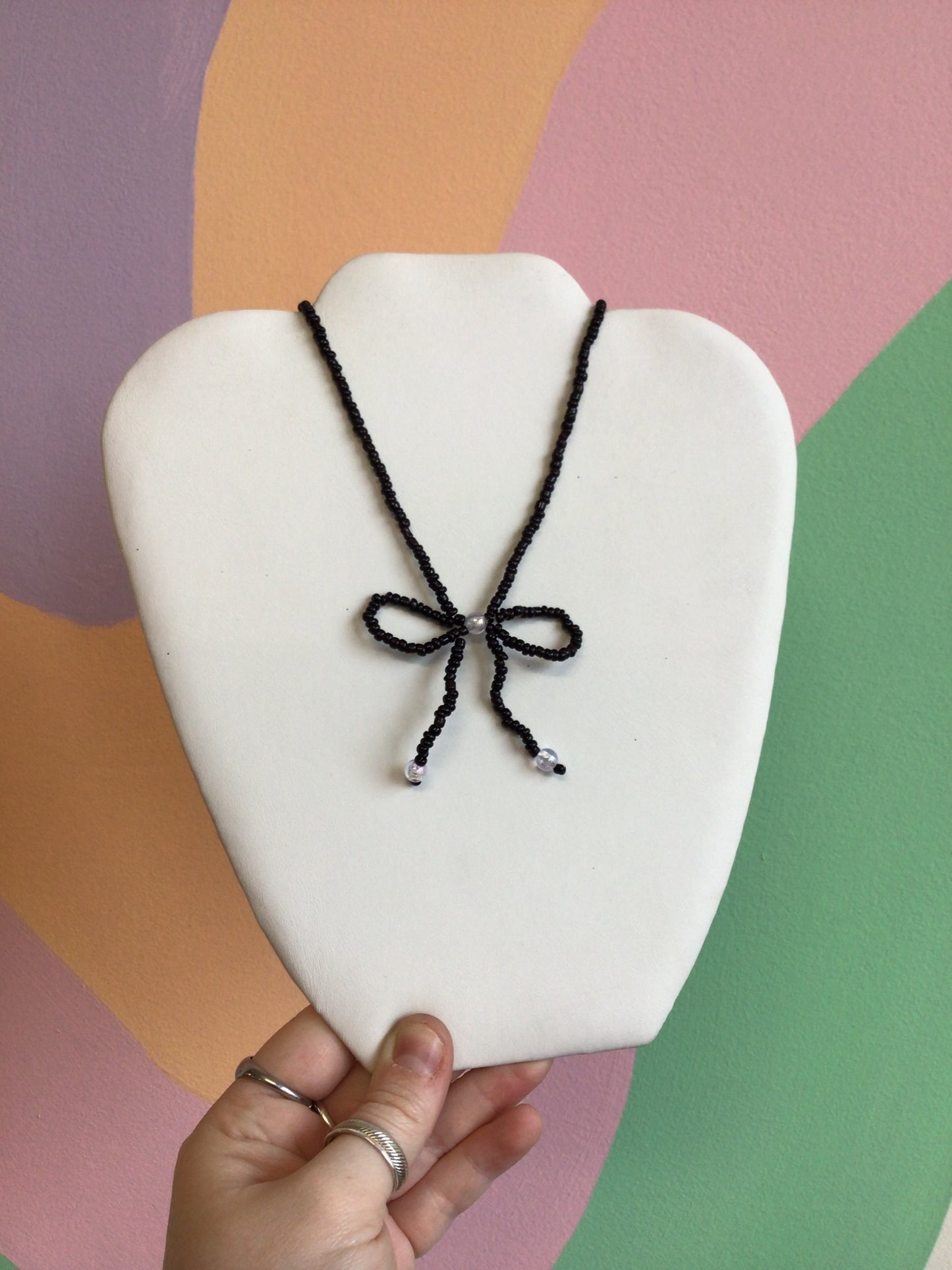 Beaded Bow Necklace