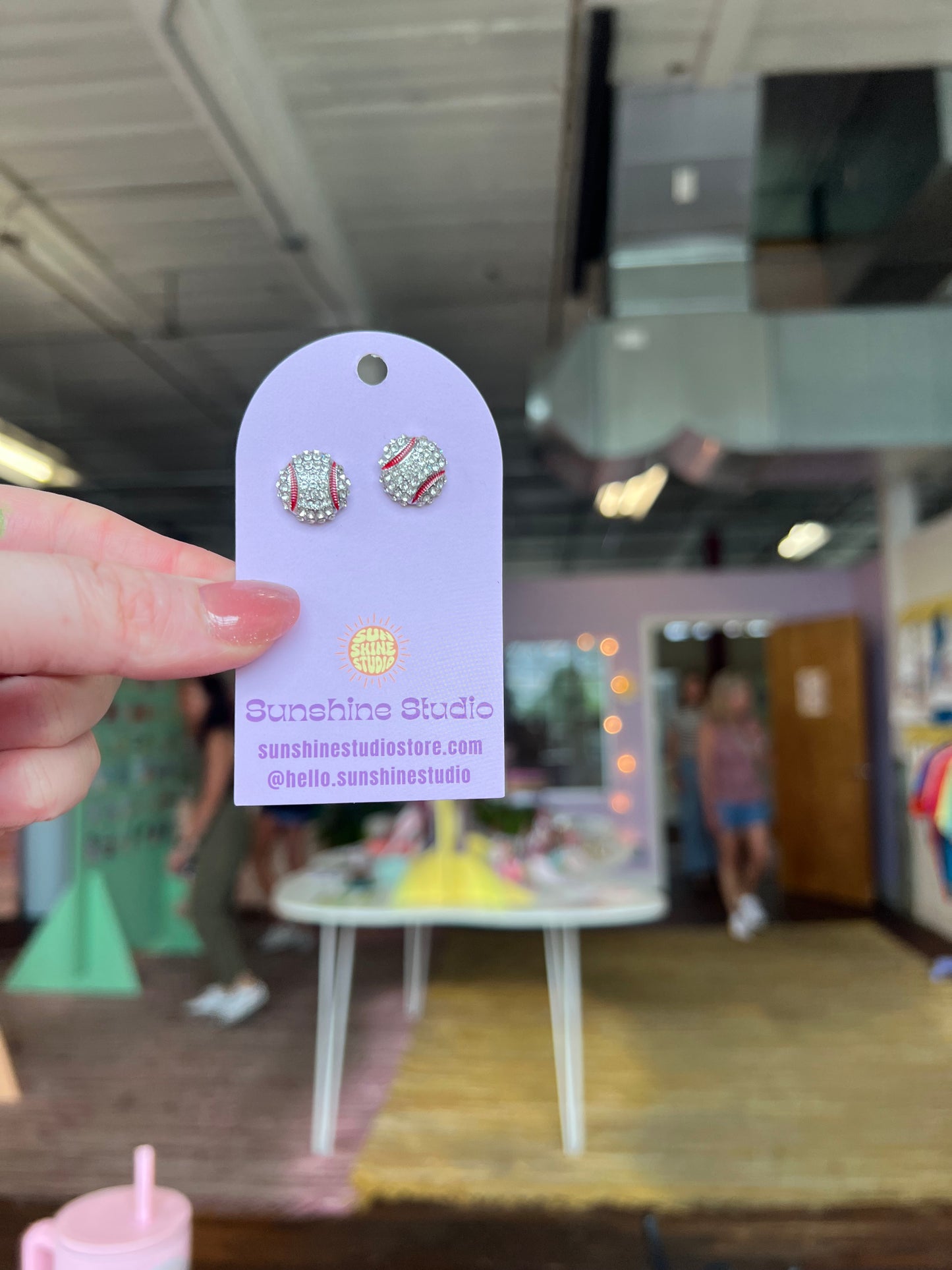 Tiny Baseball Earrings