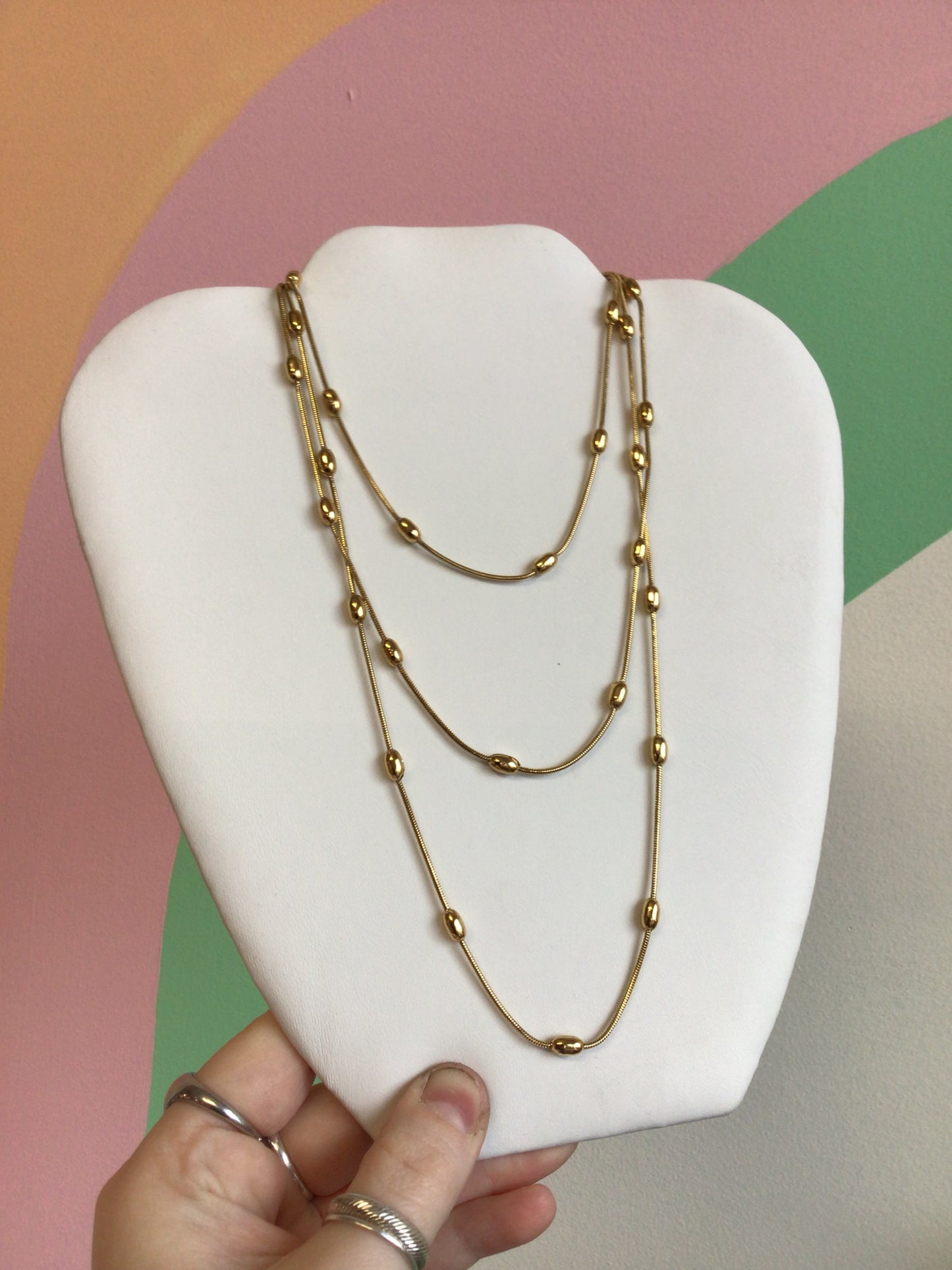 Super Long Titanium Bauble Necklace