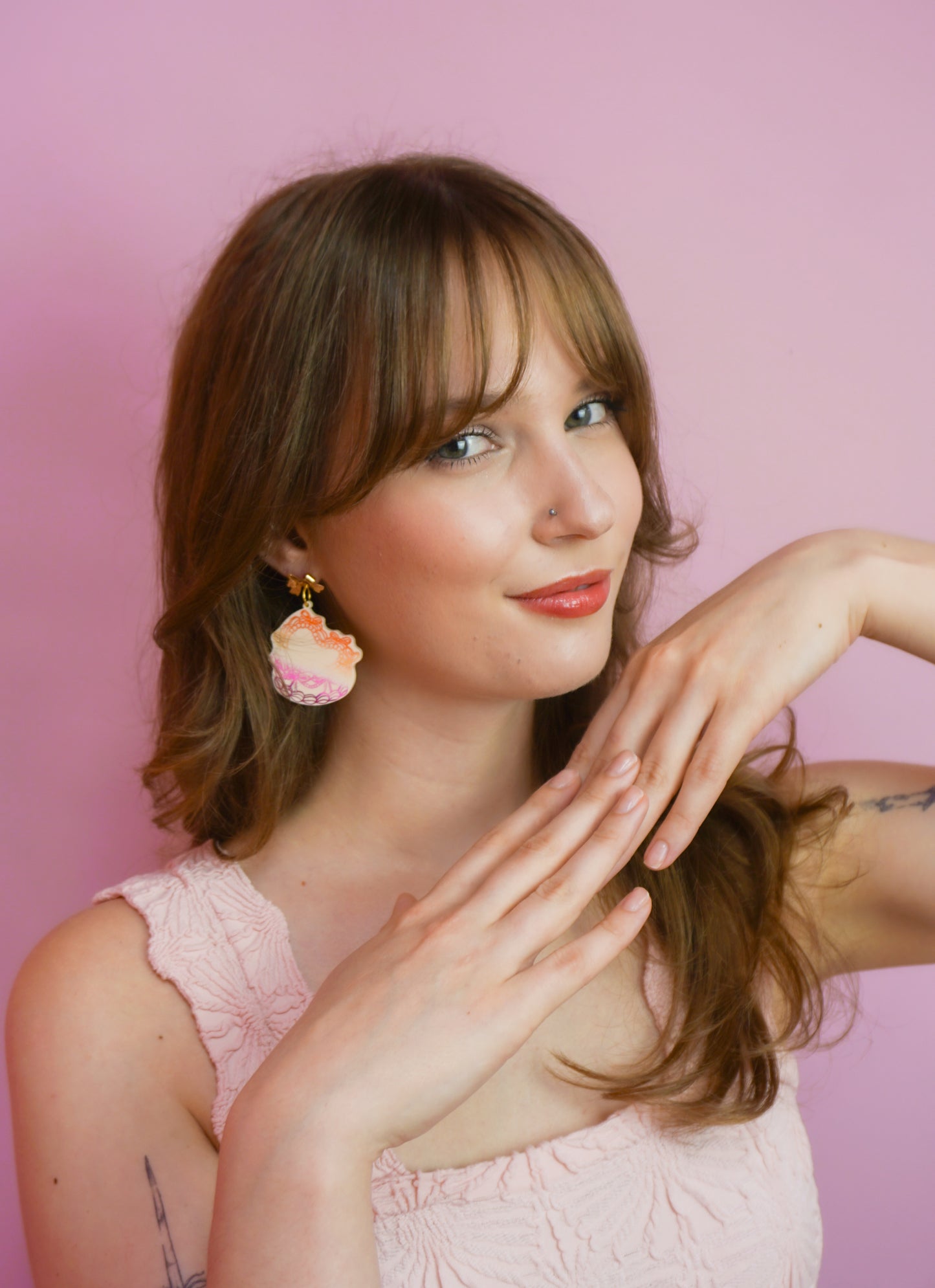 Sunset Decorated Cake Earrings