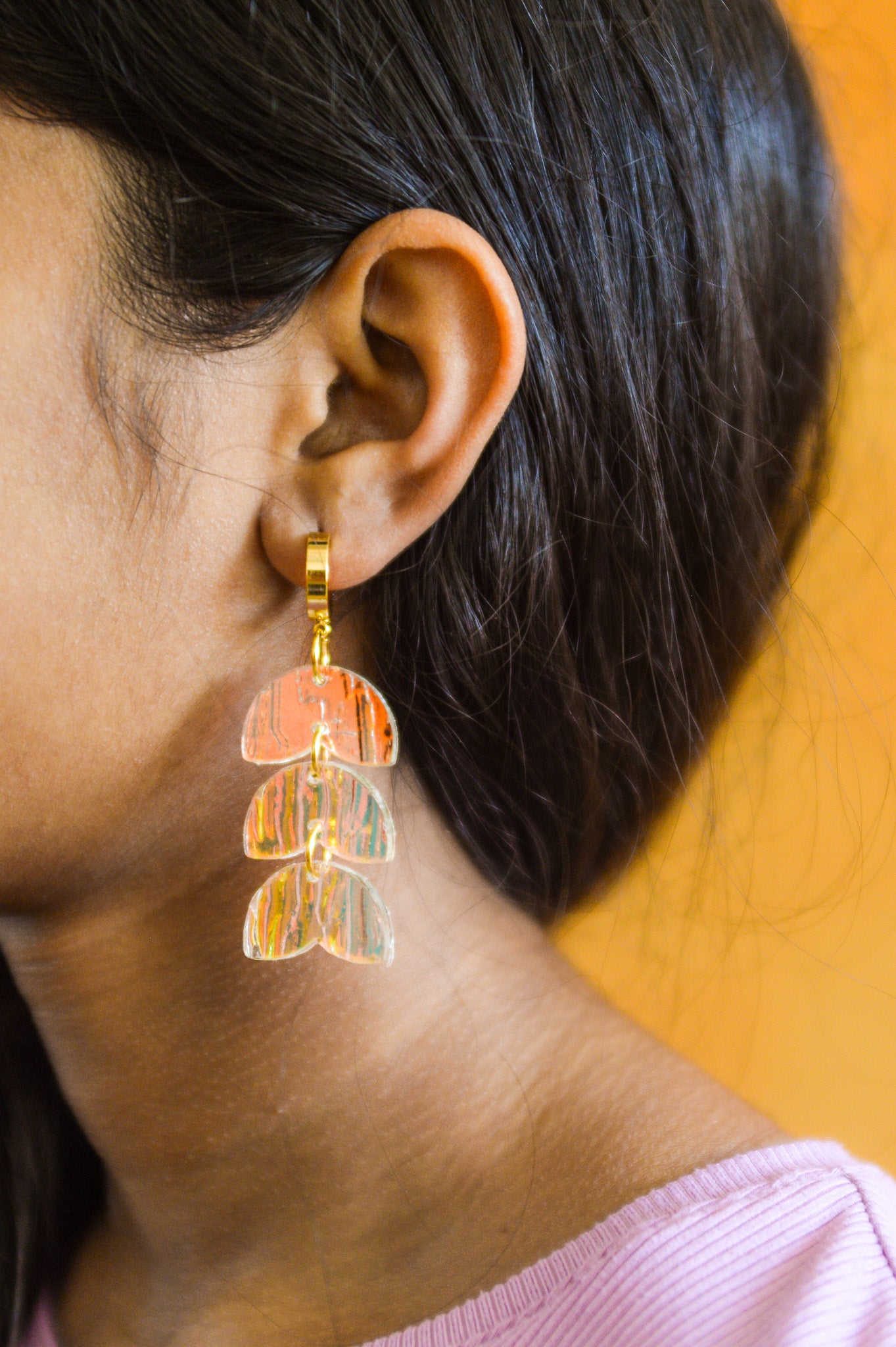 Shimmering Iridescent Petal Earrings