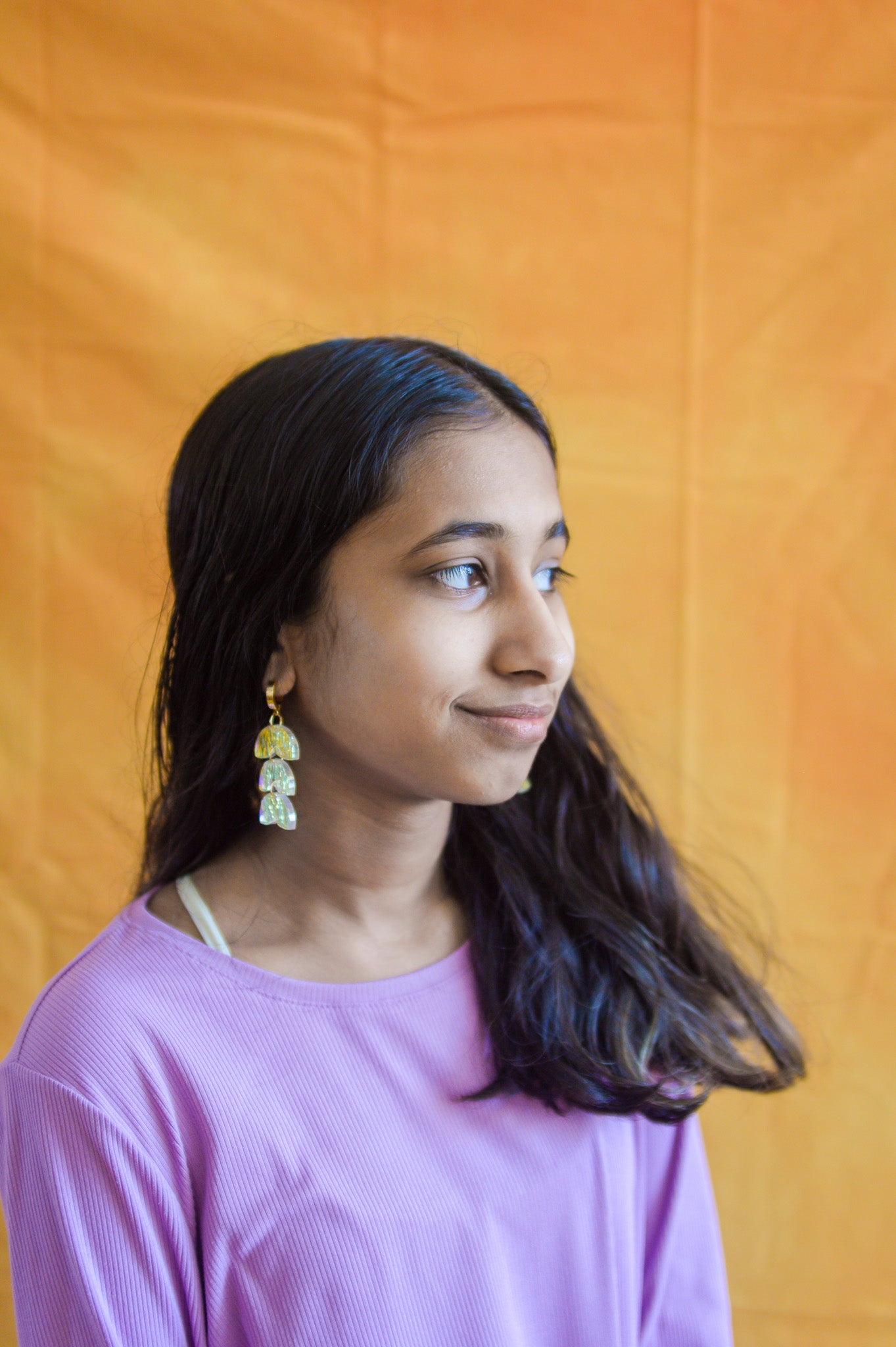 Shimmering Iridescent Petal Earrings
