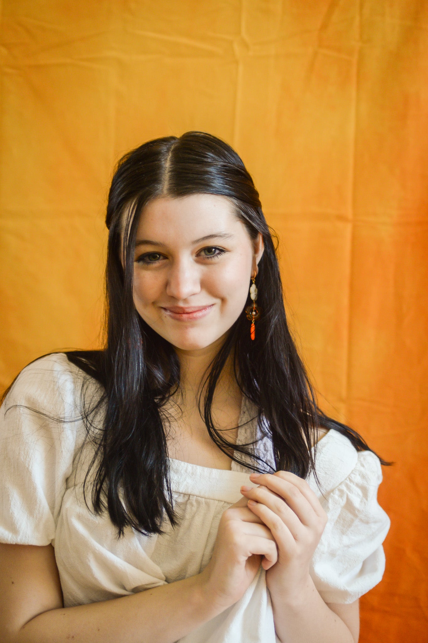 Orange Cream Flower Dangles