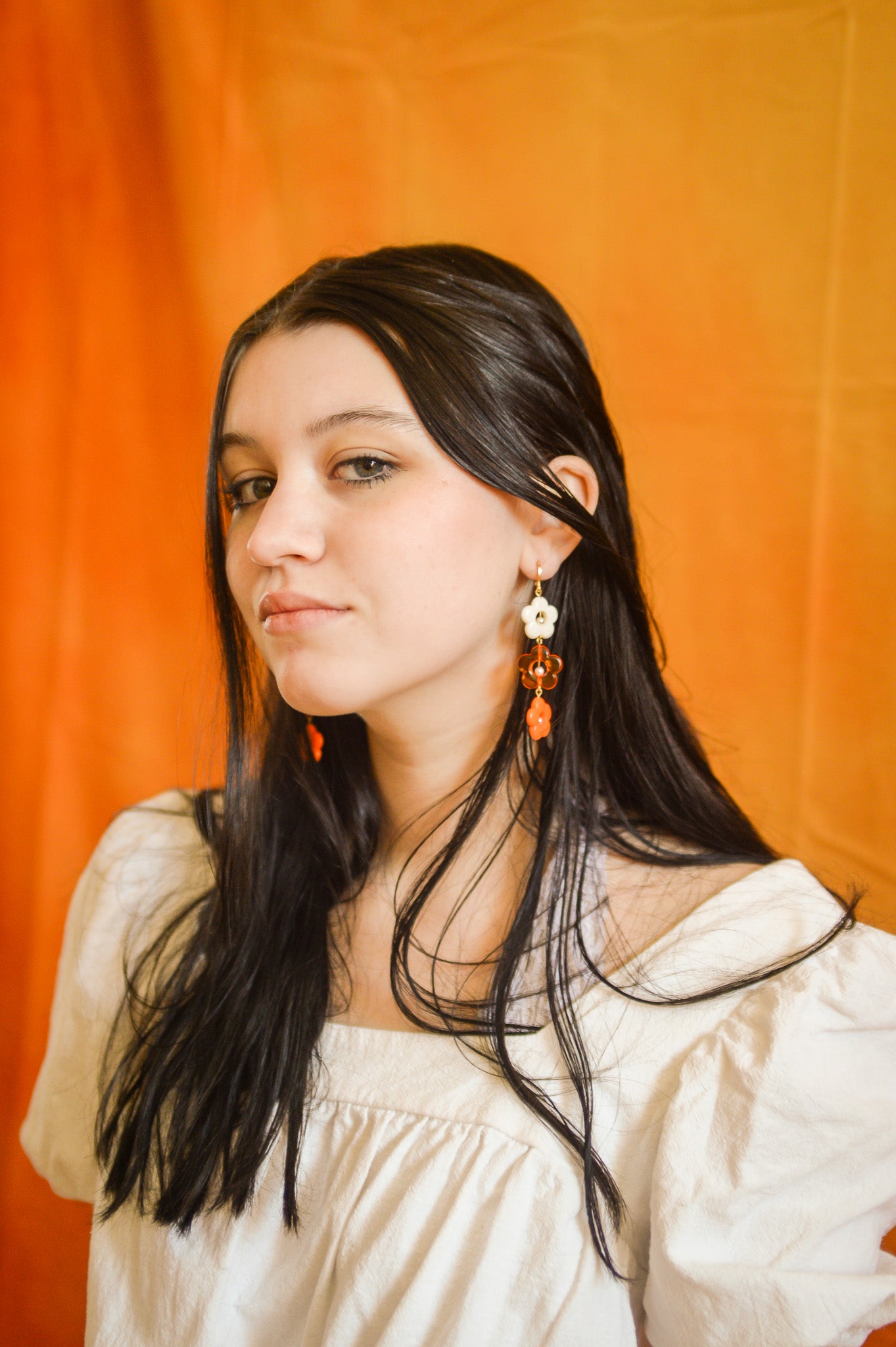 Orange Cream Flower Dangles