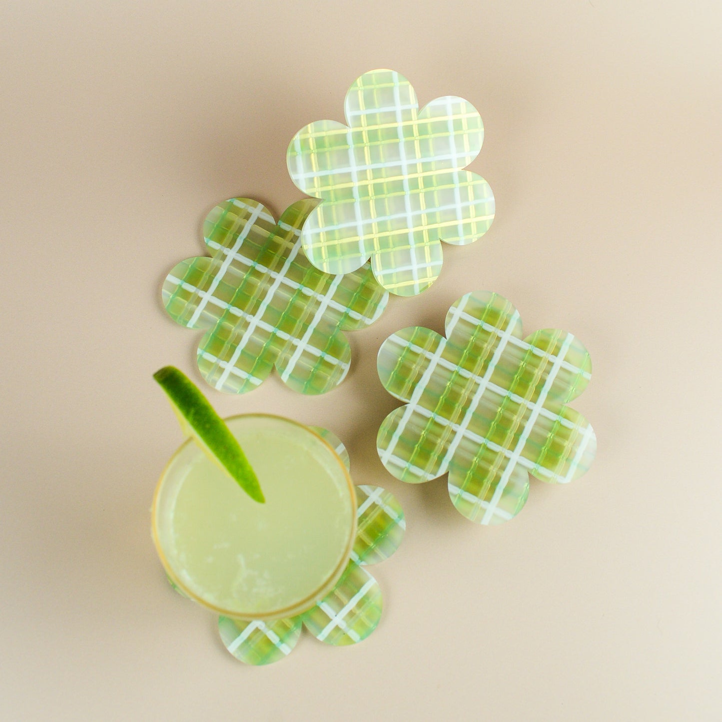 Plaid Flower Coasters