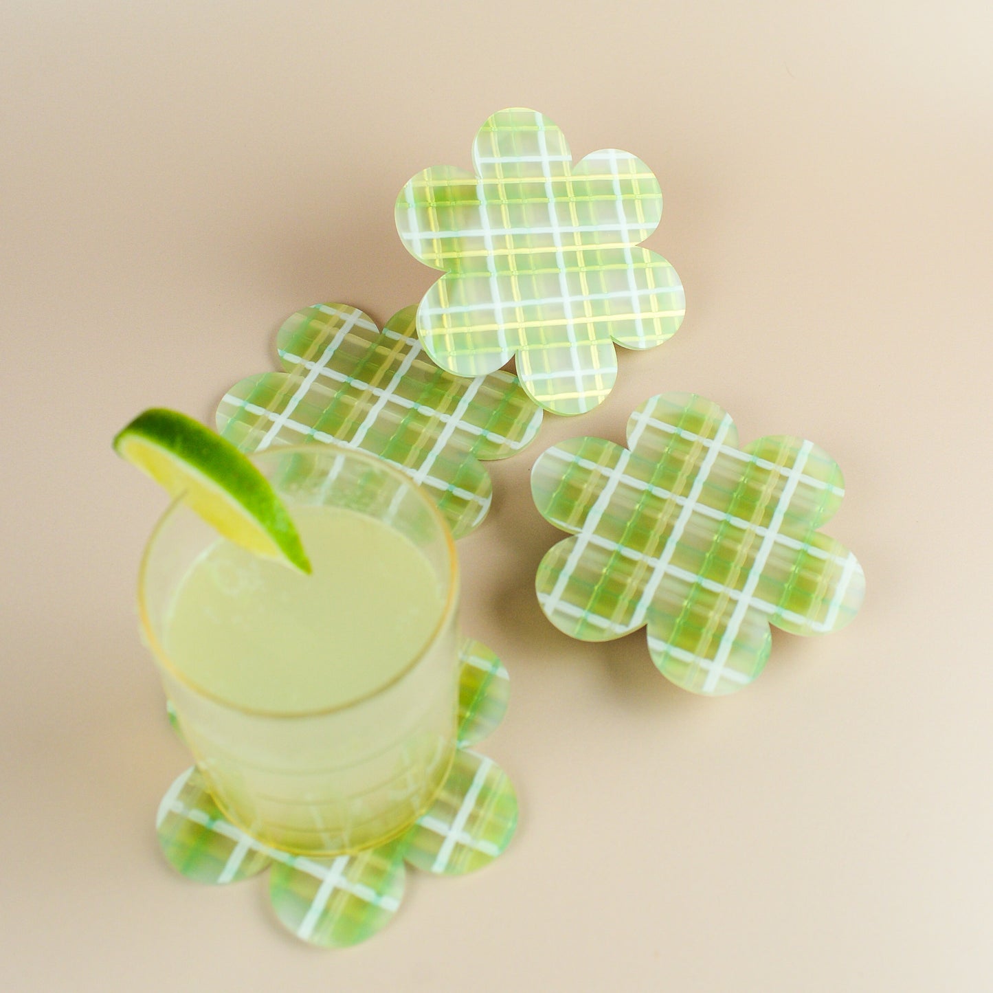 Plaid Flower Coasters