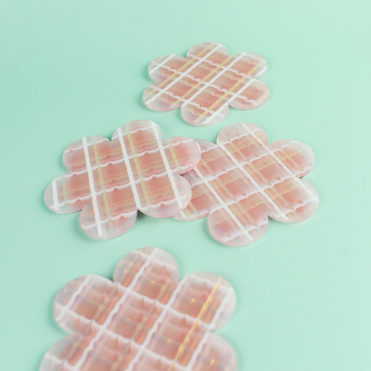 Plaid Flower Coasters