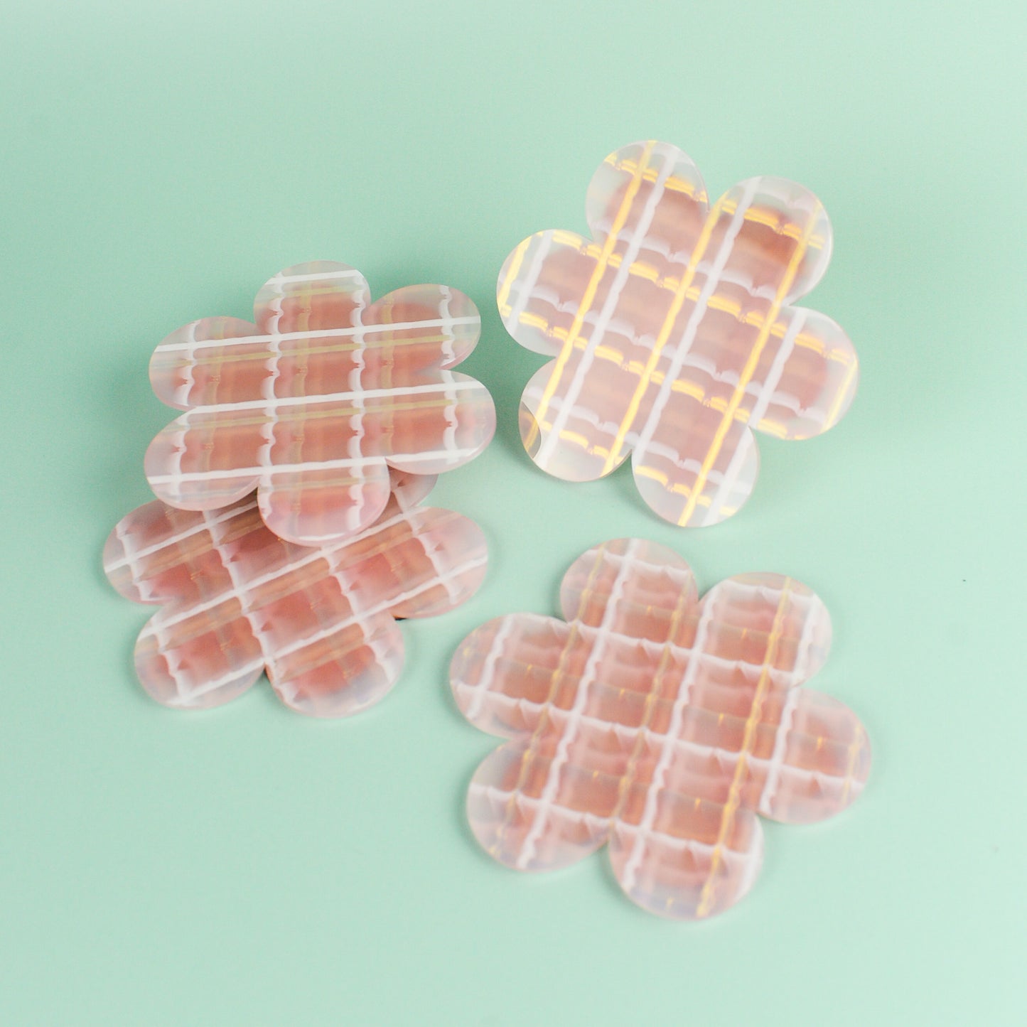 Plaid Flower Coasters