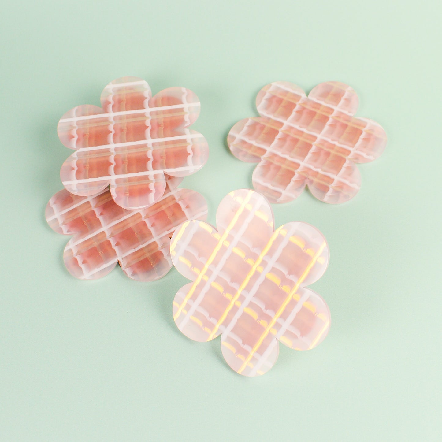 Plaid Flower Coasters