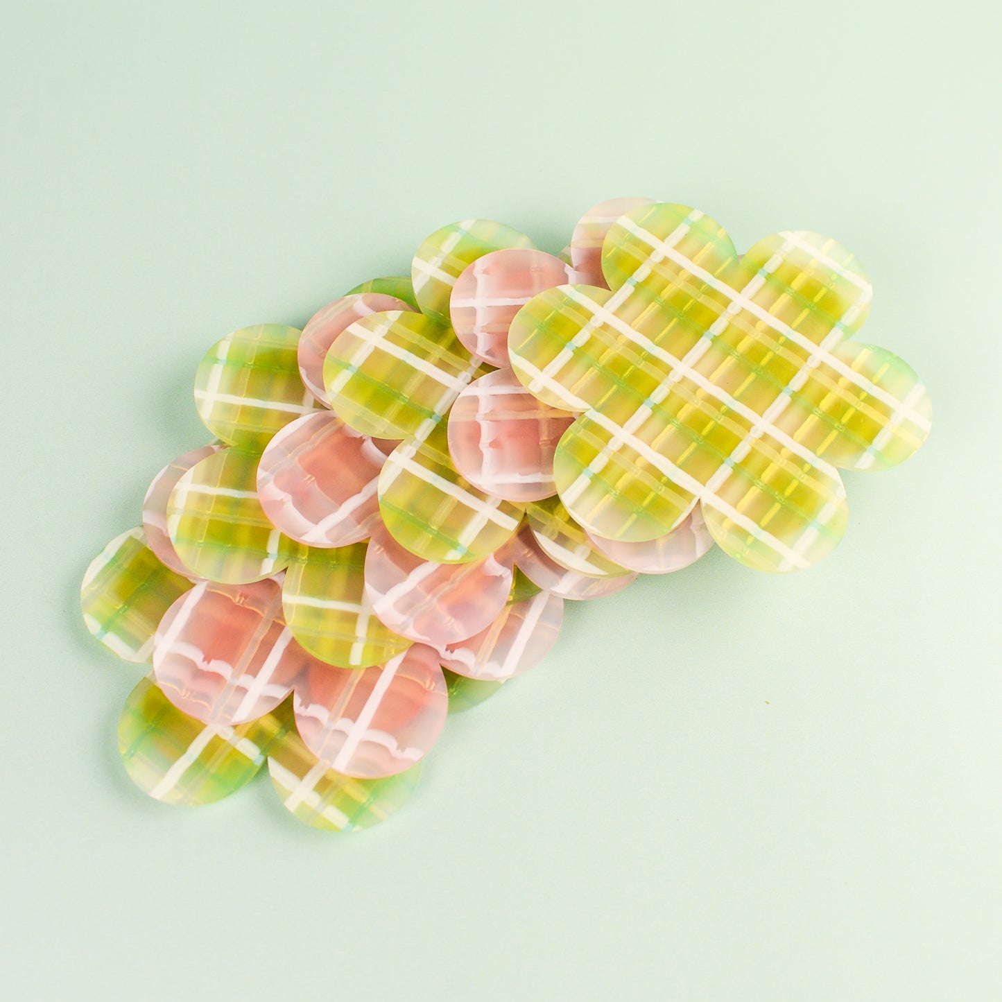 Plaid Flower Coasters