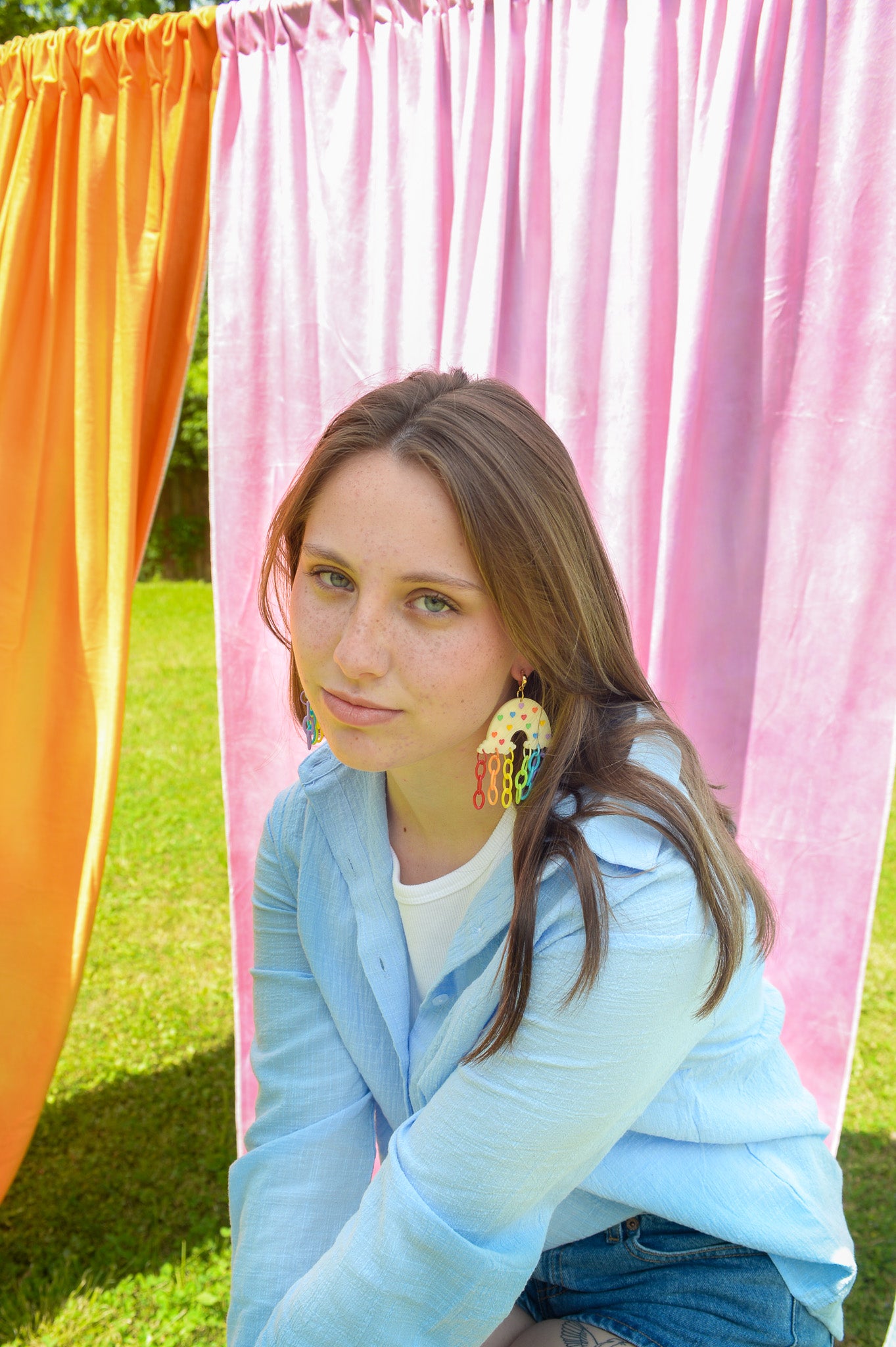 Colorful Rainbow Chain Earrings