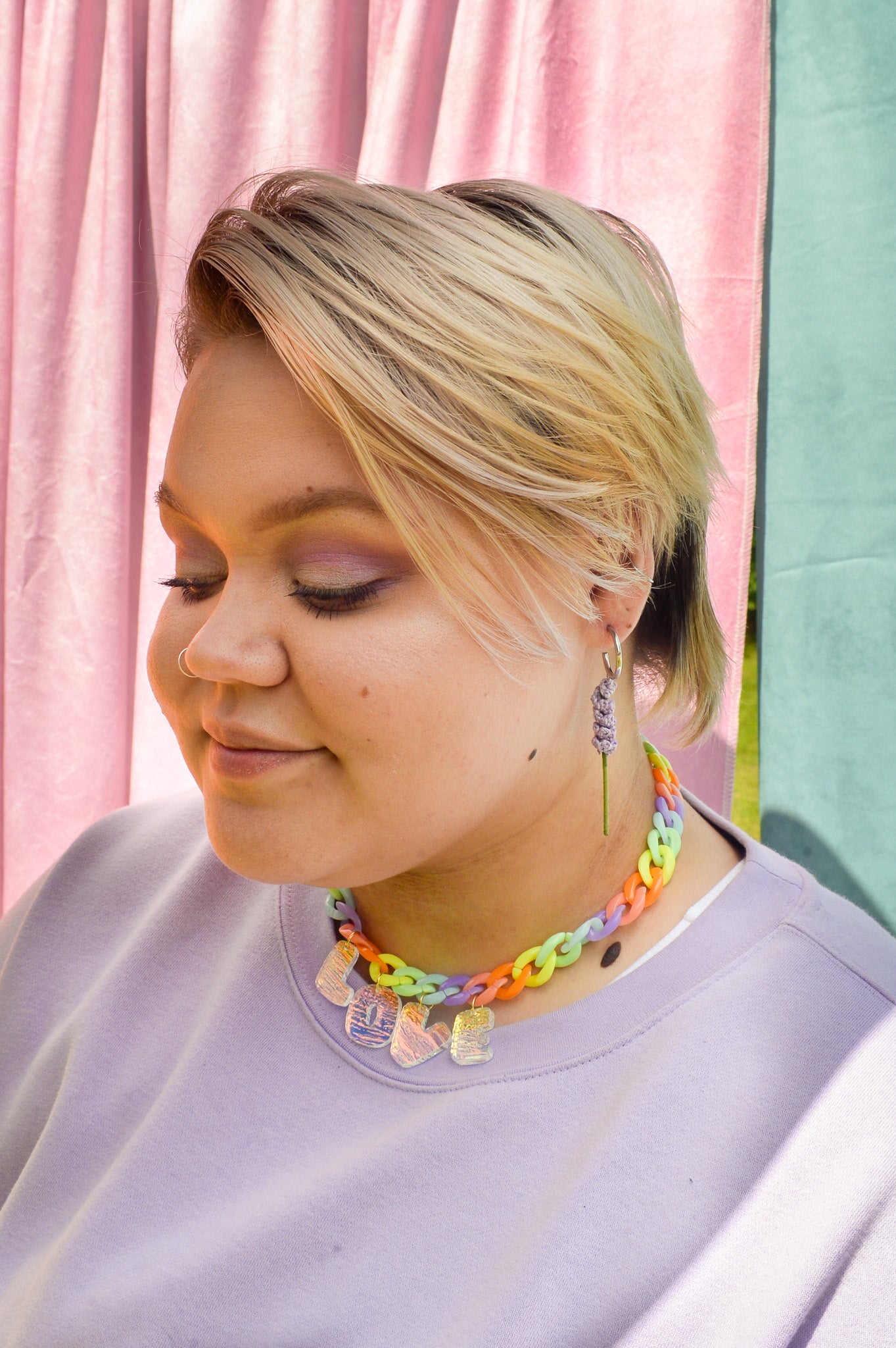 Lavender Crocheted Earrings