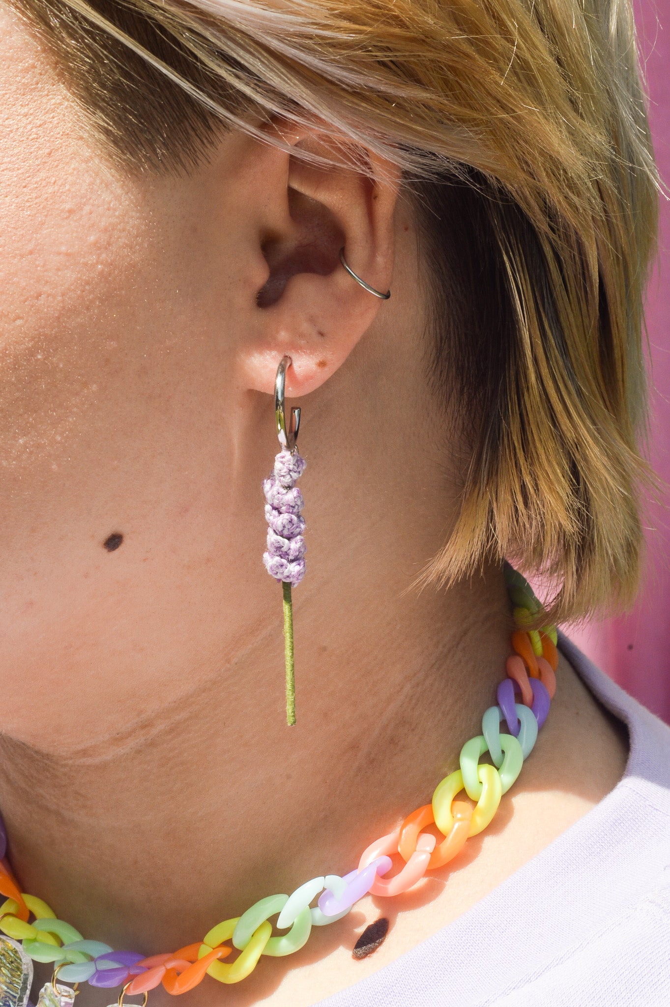Lavender Crocheted Earrings
