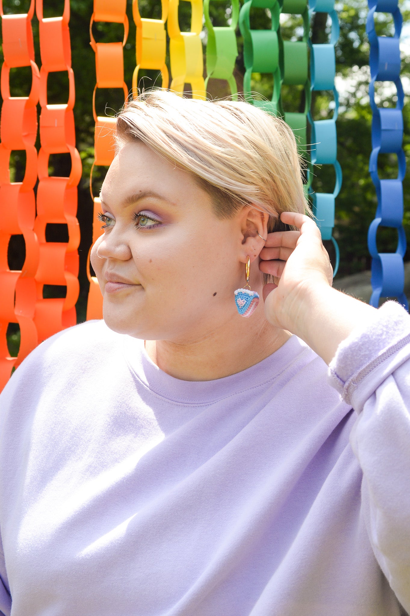 Slice of Cotton Candy Cake Earrings