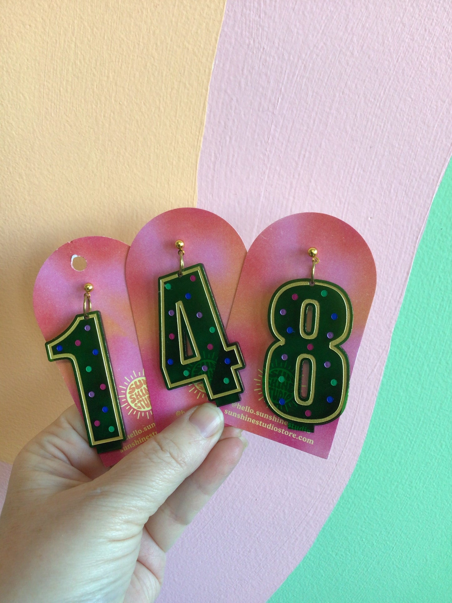 Translucent Green Birthday Candle Earrings