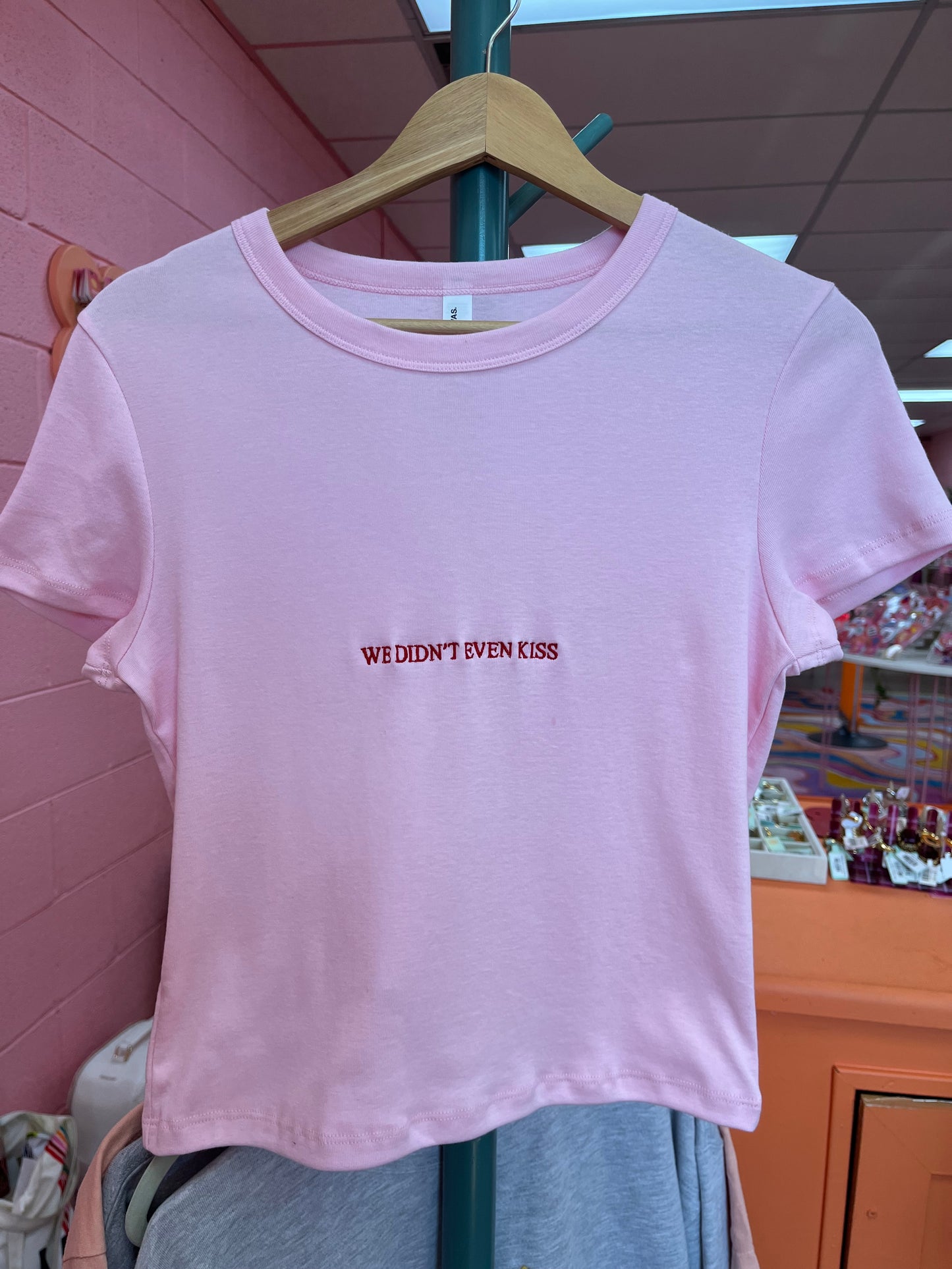 “We Didn’t Even Kiss” Embroidered Shirt