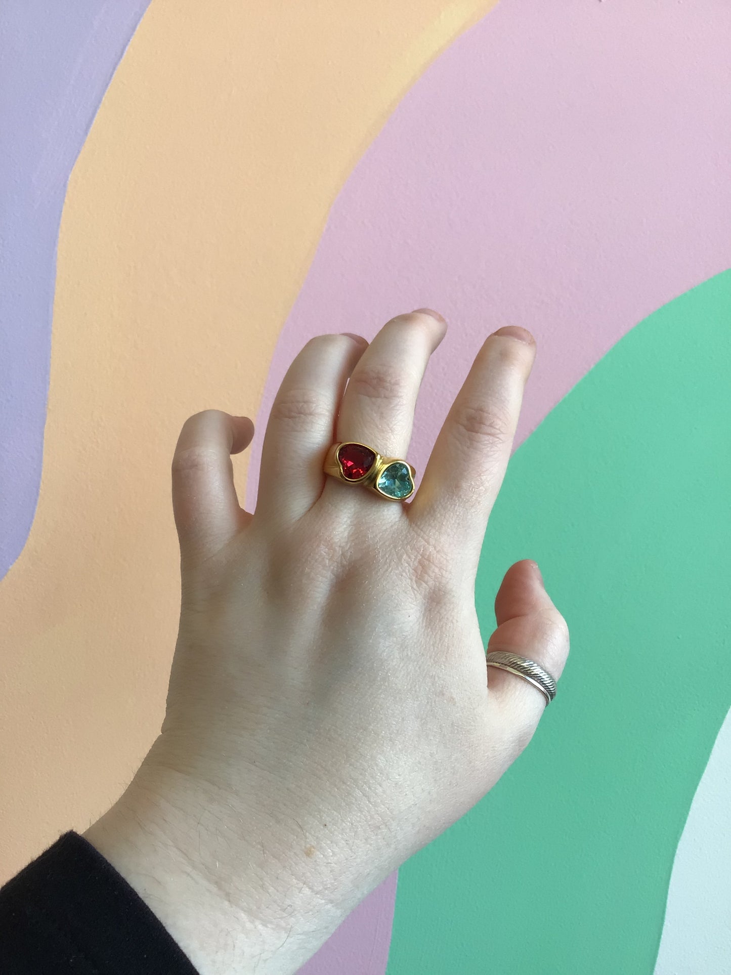 Hearts Mingle Titanium Ring