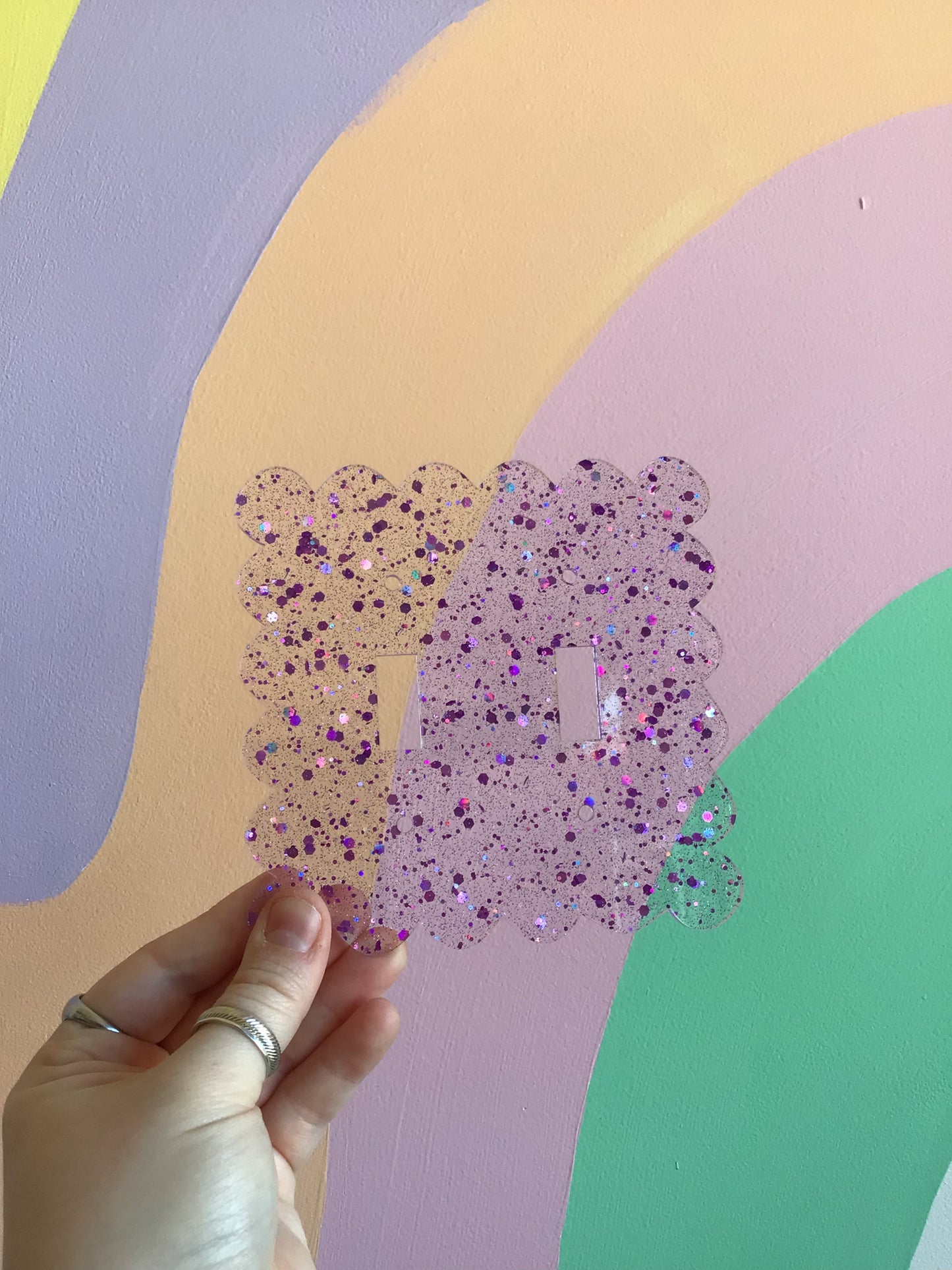 Purple Glitter Confetti Outlet Covers