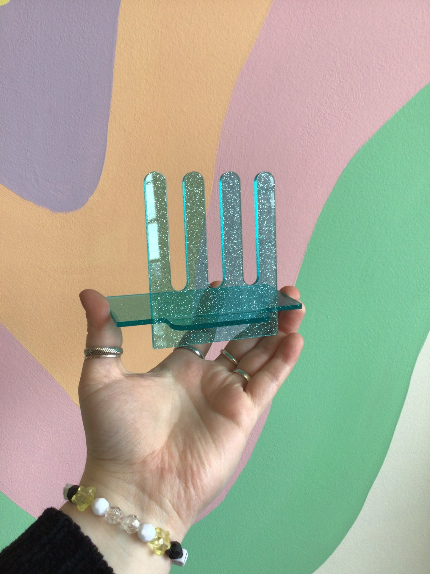 Blue Shimmer Ring Display