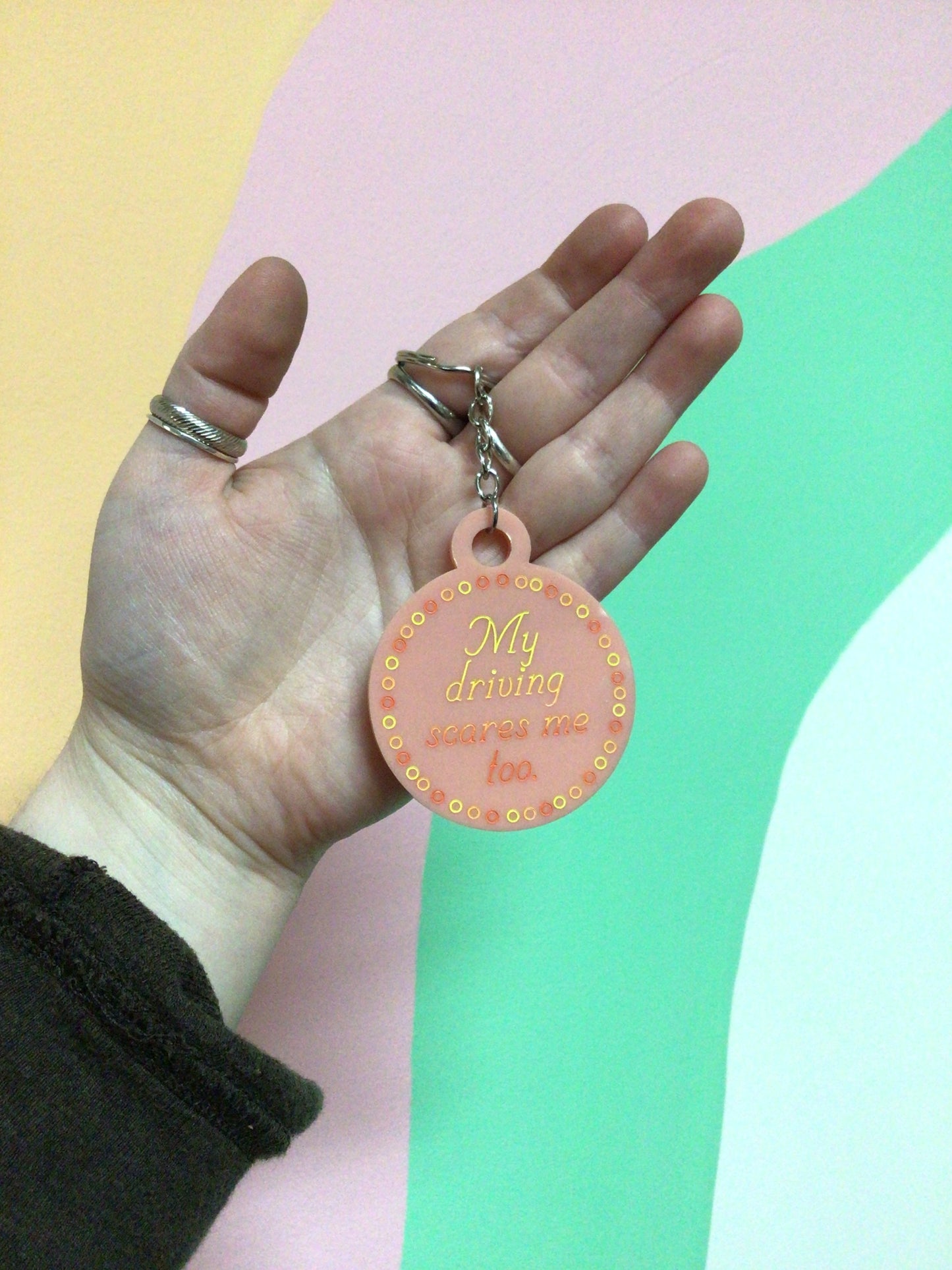 My Driving Scares Me Too Keychain