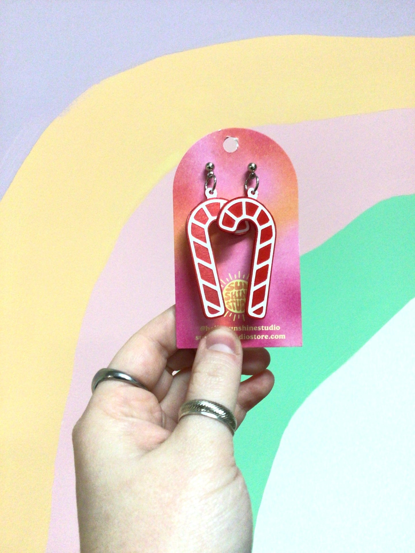 Holiday Candy Cane Earrings