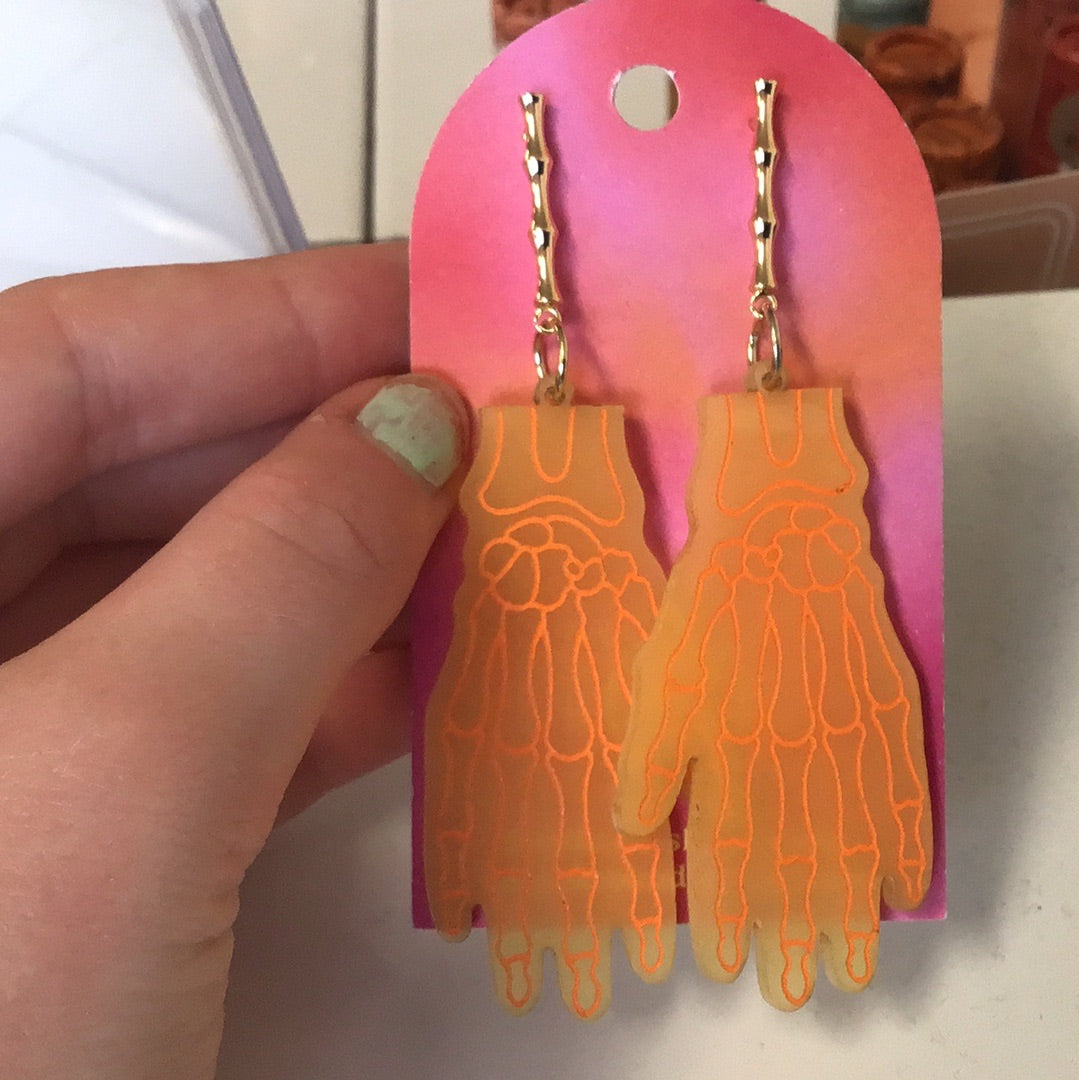 Glow-In-The-Dark Lazy Bones Earrings