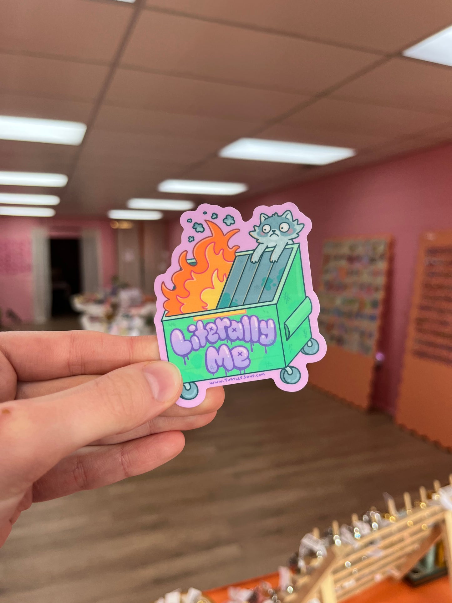 Literally Me Dumpster Fire Sticker