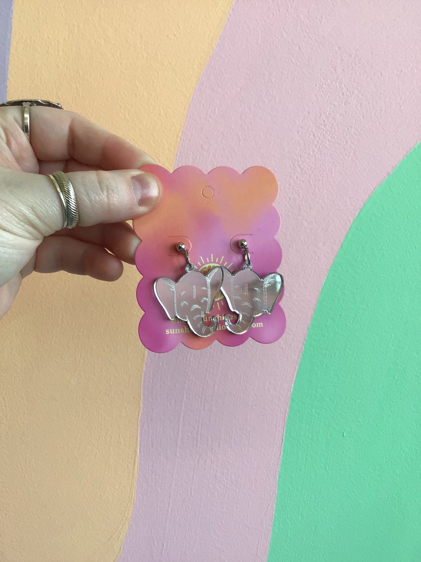 Mirrored Elephant Earrings