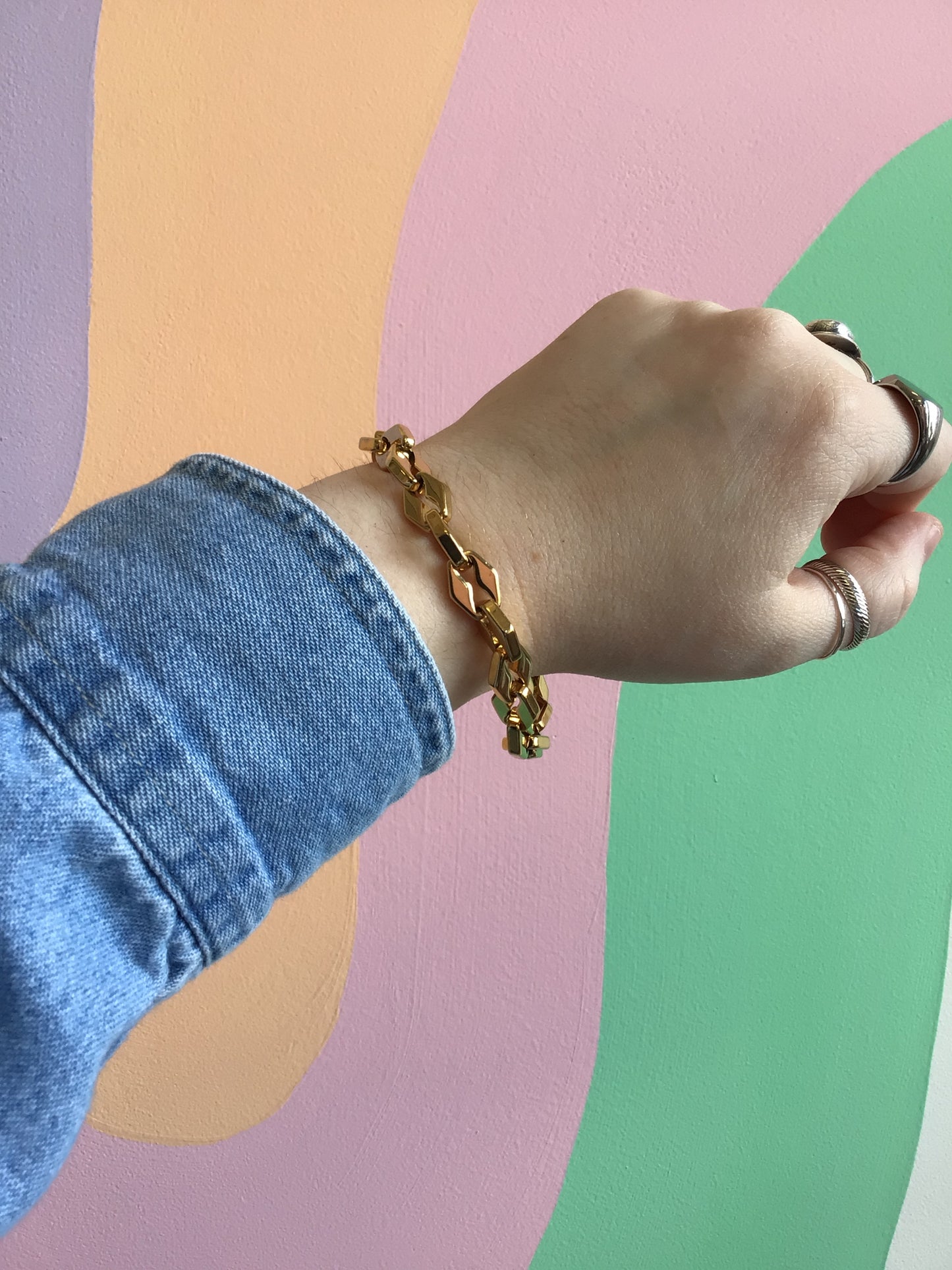 Angled Mariner Titanium Chain Bracelet