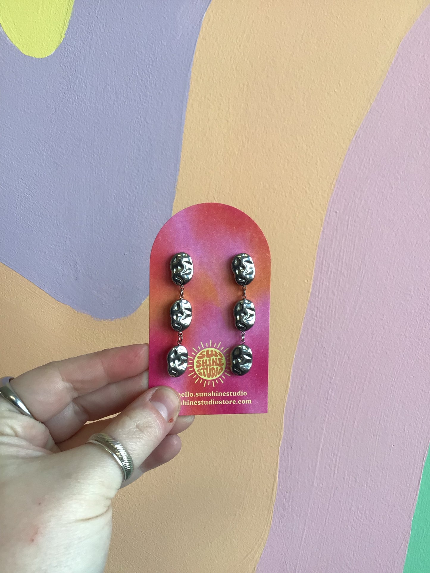 Deep Breath Titanium Dangle Earrings