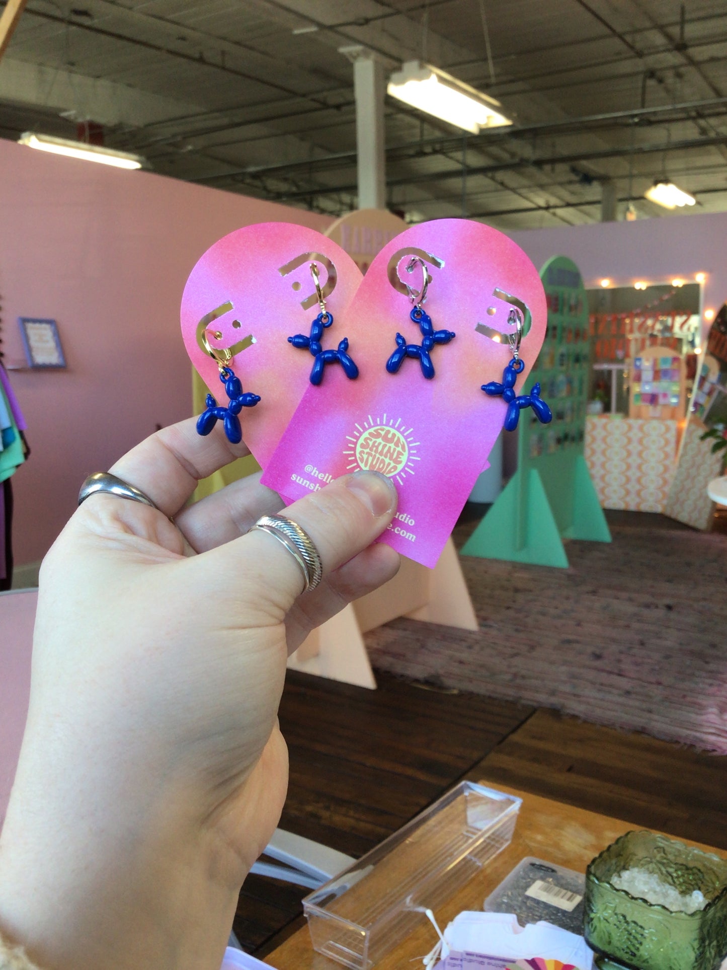 Colorful Balloon Animal Charm Earrings