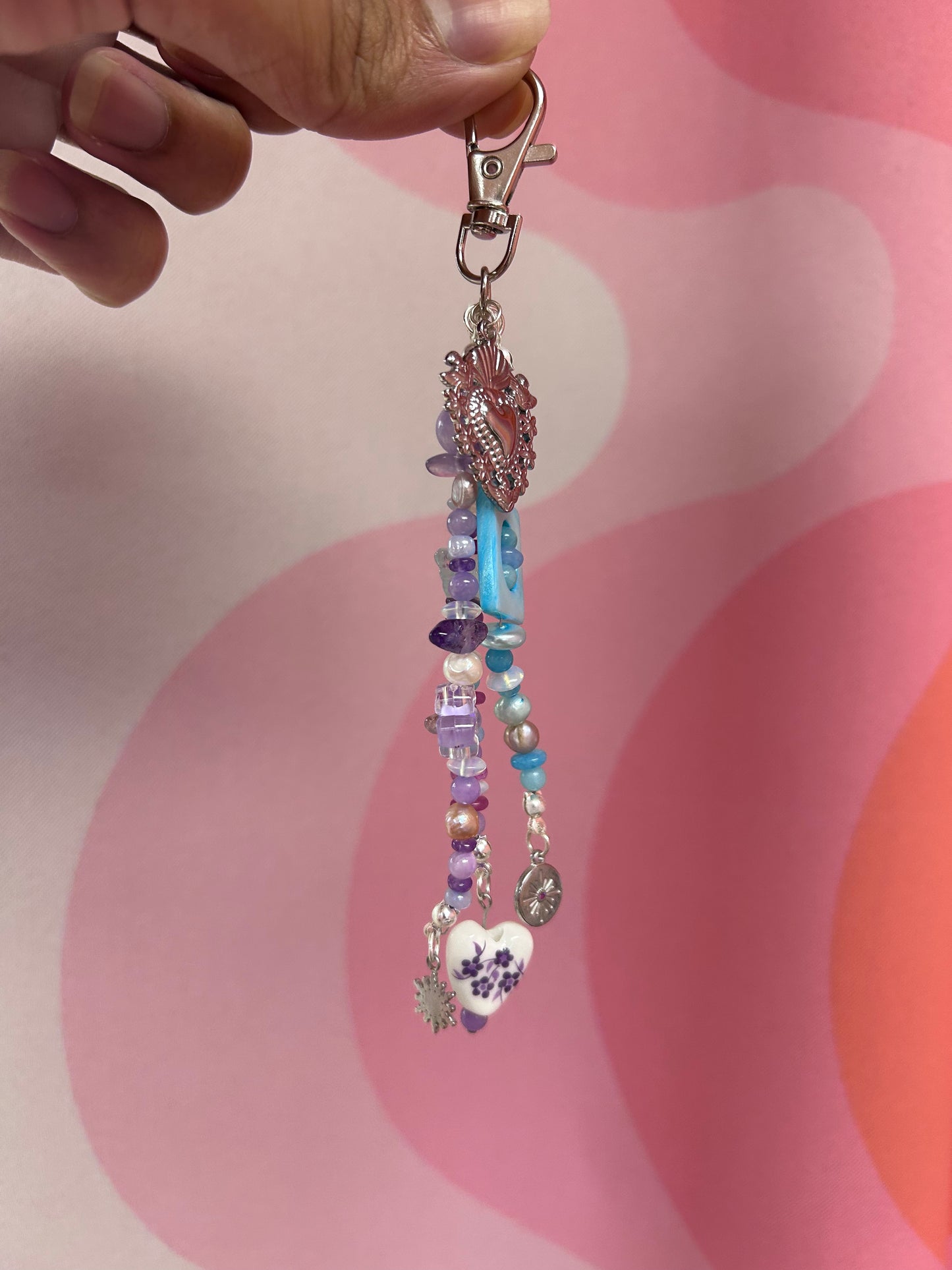 Blue & Purple Beaded Charm