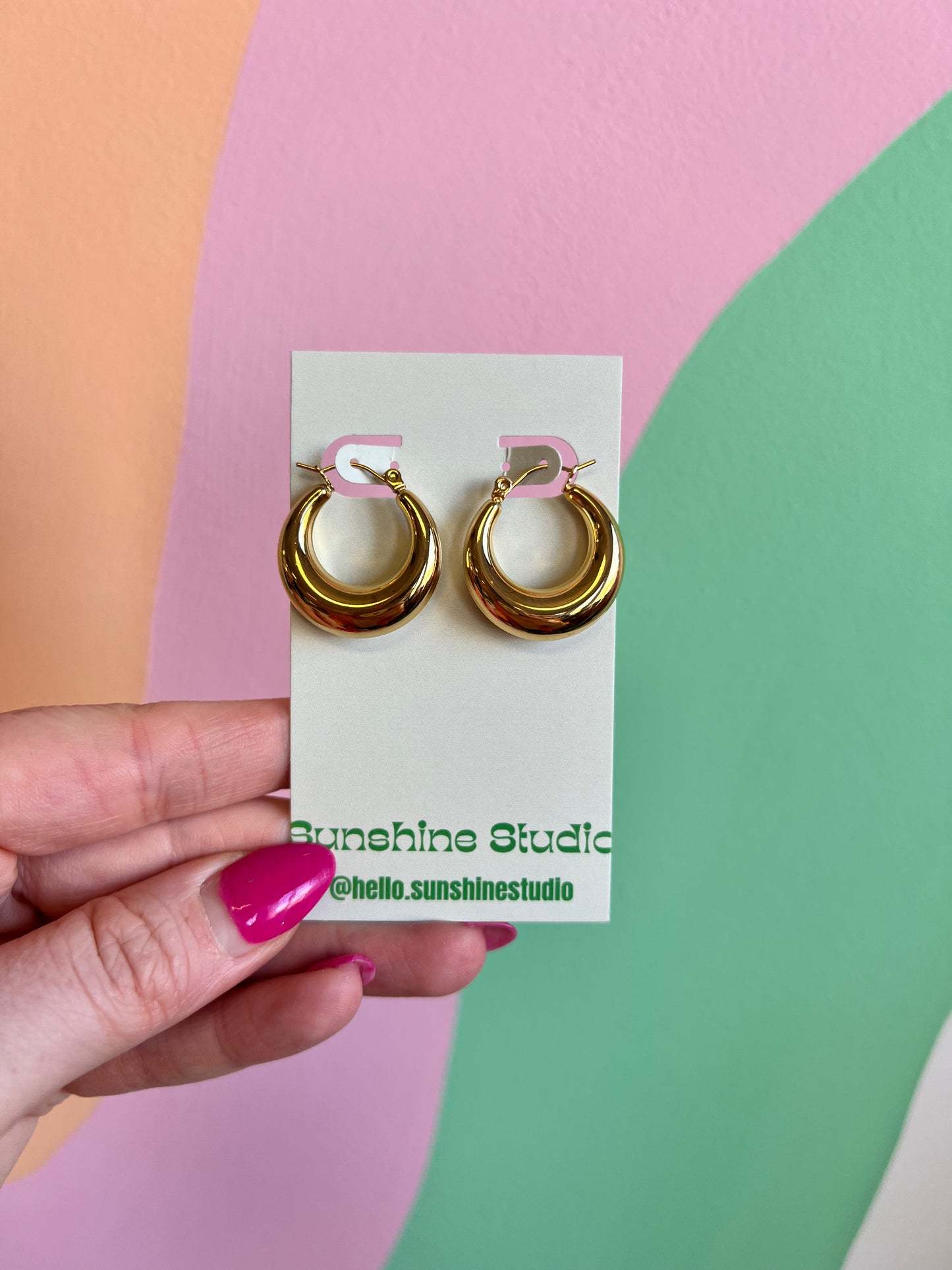 Retro Titanium Hoop Earrings