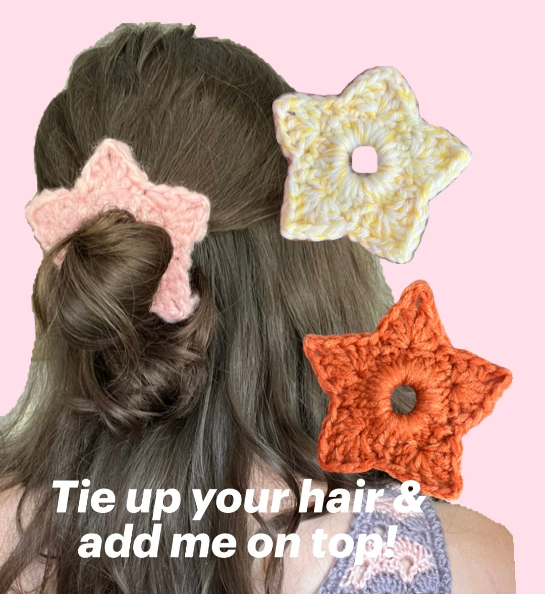 Crochet Small Star Scrunchie