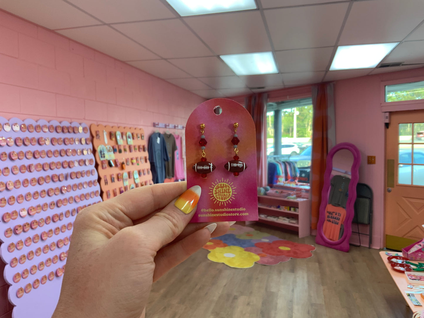 Football Charm Earrings