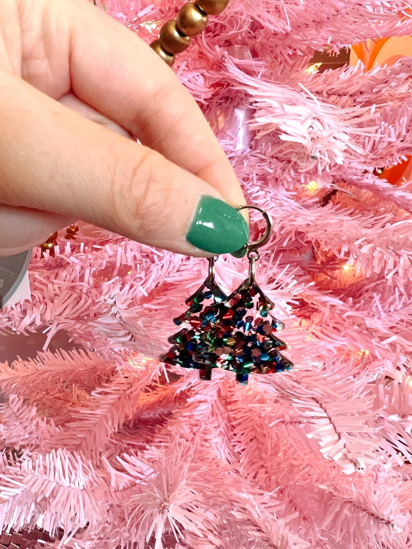 Shimmering Confetti Tree Earrings