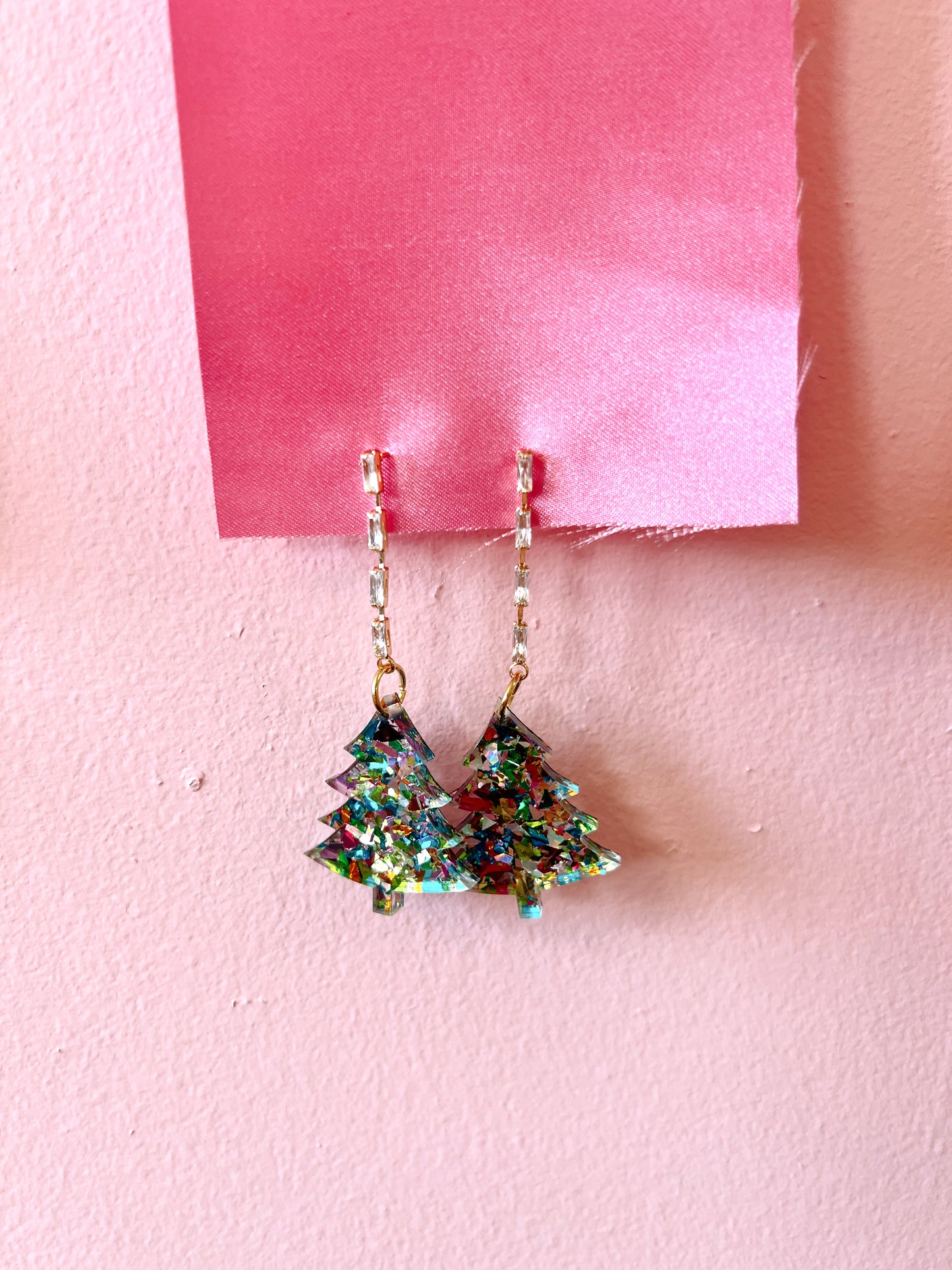 Shimmering Confetti Tree Earrings