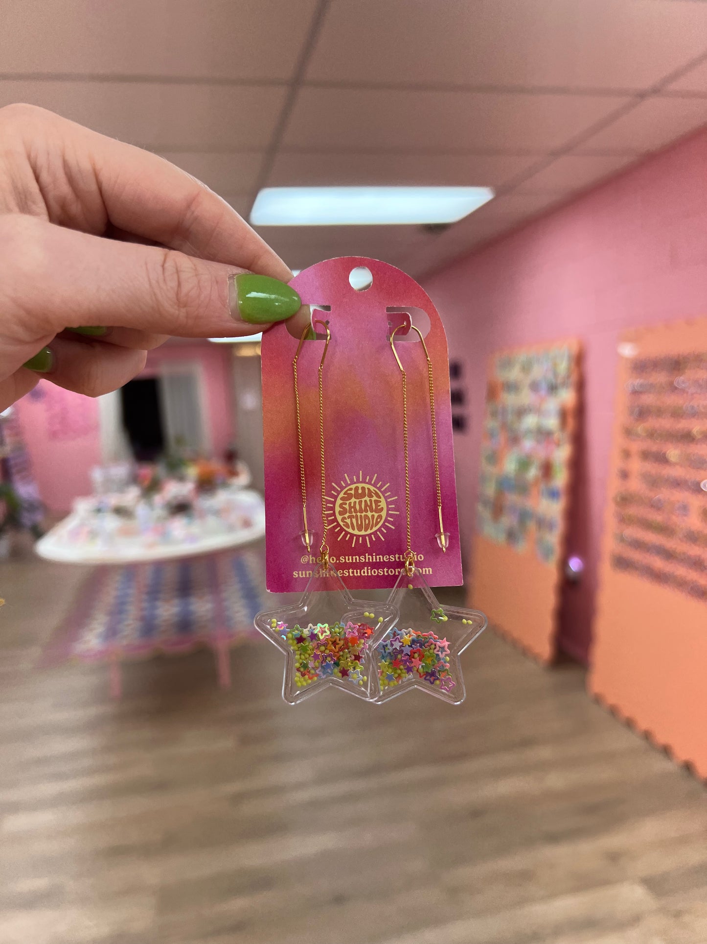 Puffy Star Confetti Earrings