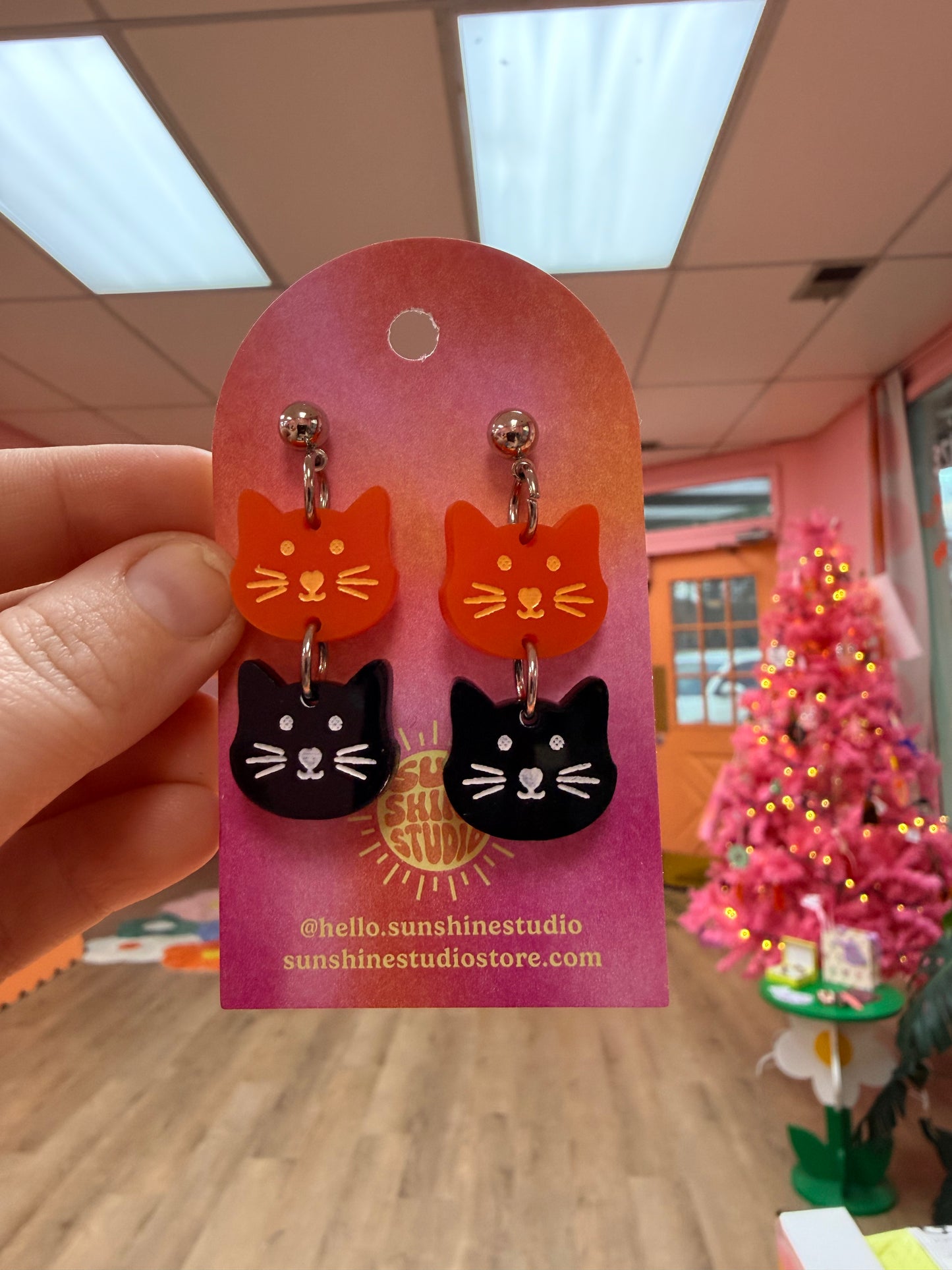 Orange and Black Cat Energy - Dangles