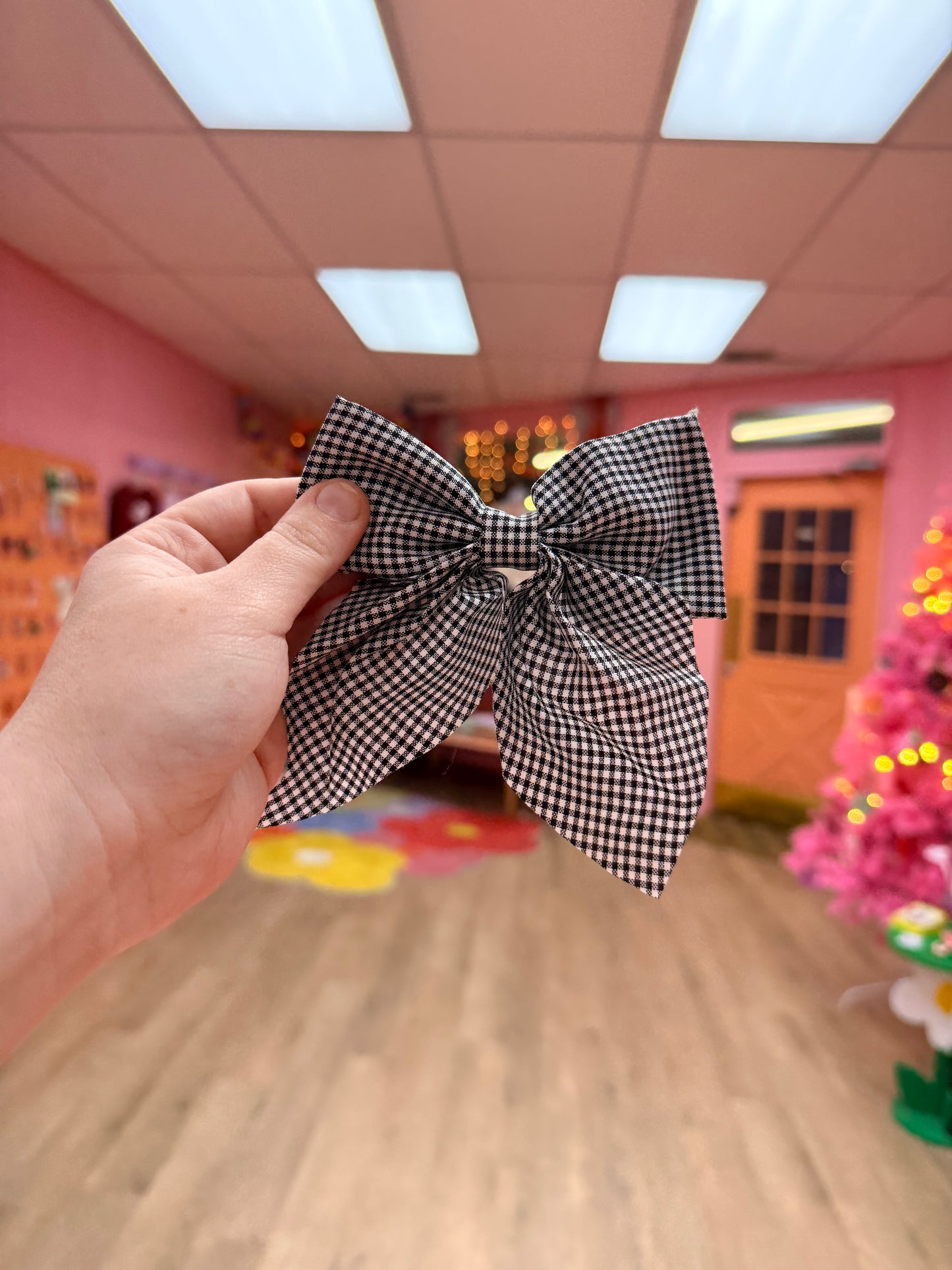 Gingham Hair Bow Clip