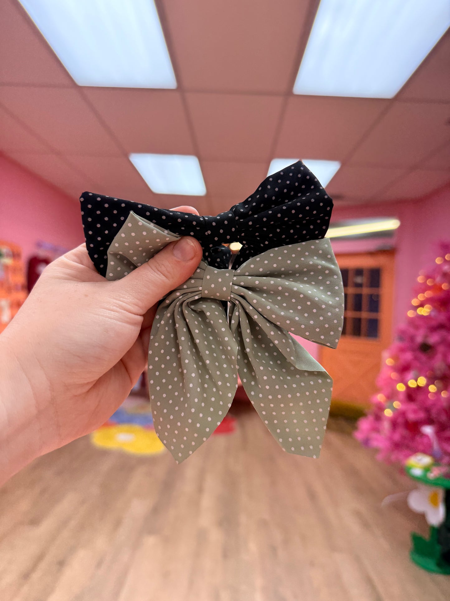 Polka Dot Hair Bow Clip