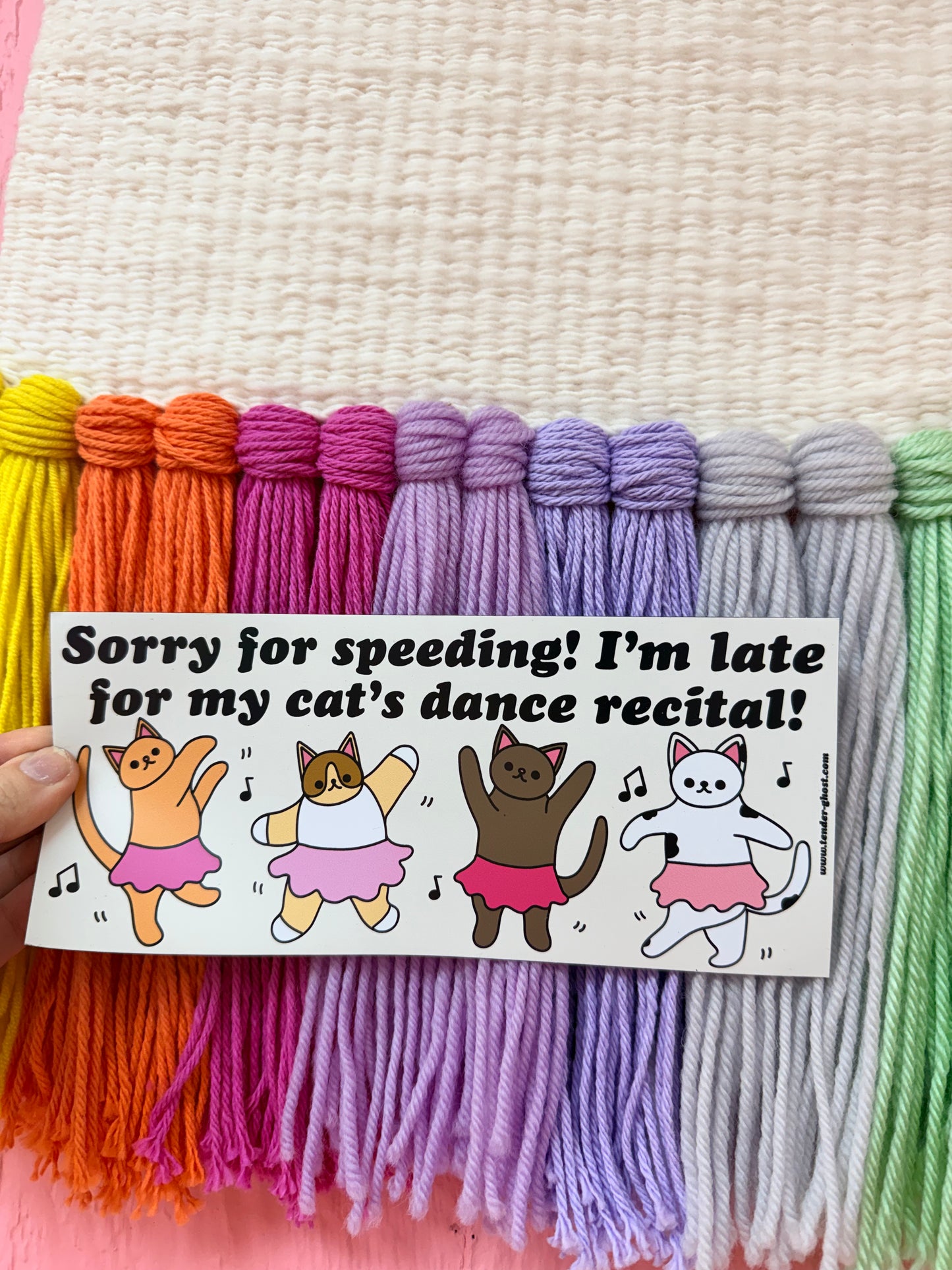 “Sorry for my speeding. I’m late for my cat’s dance recital” Bumper Sticker