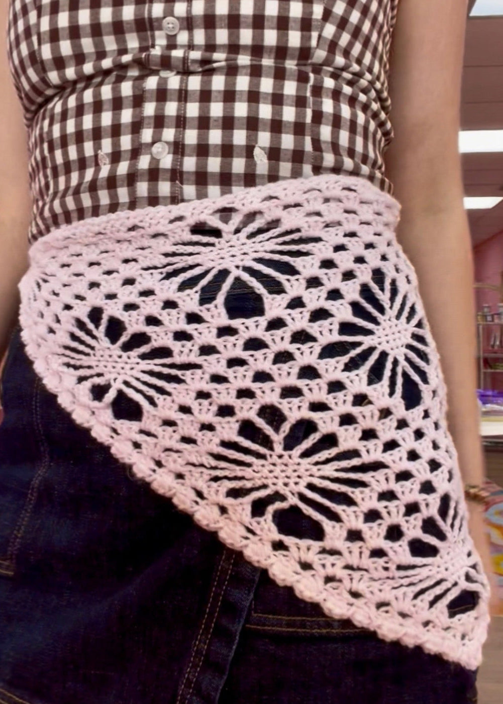 XL Floral Crochet Bandana