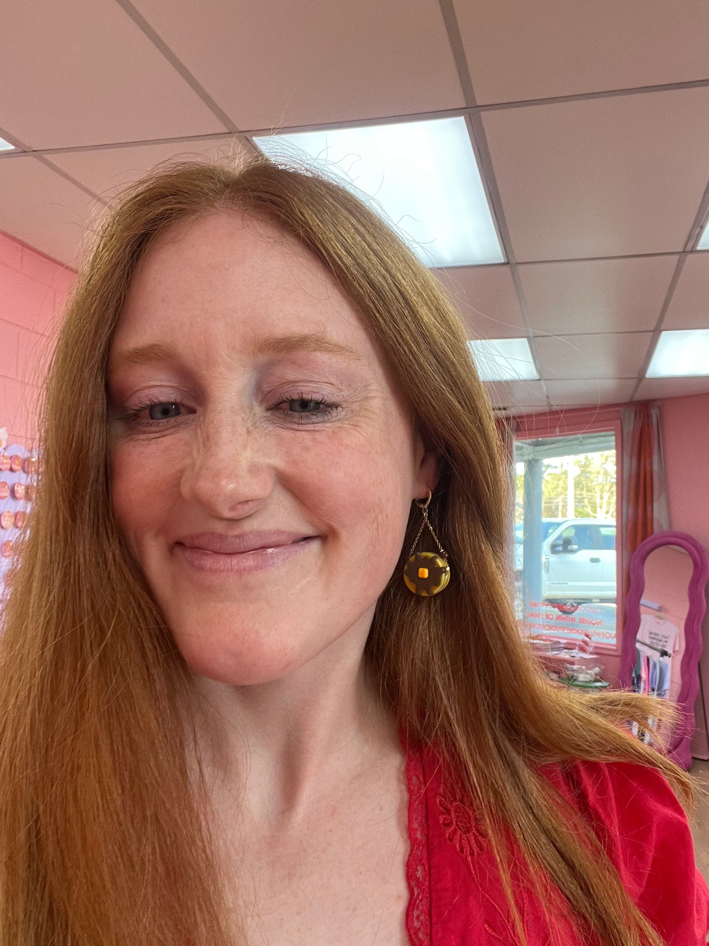 Chocolate Chip Pancake Dangle Earrings