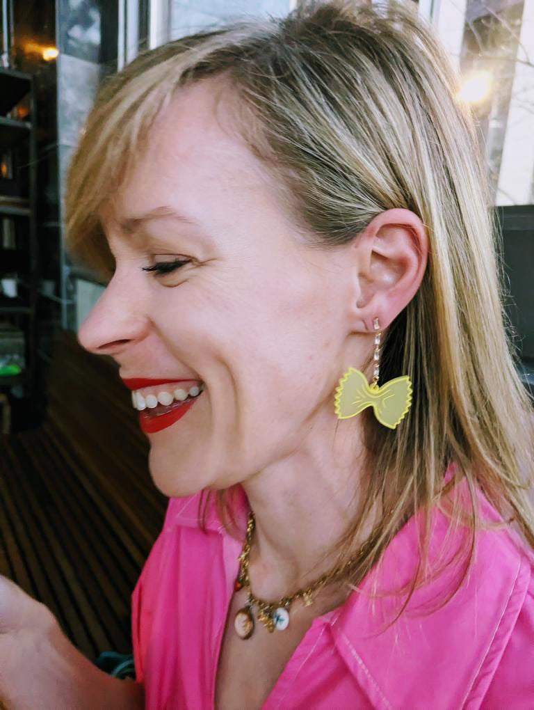 Dangling Pasta Noodle Earrings