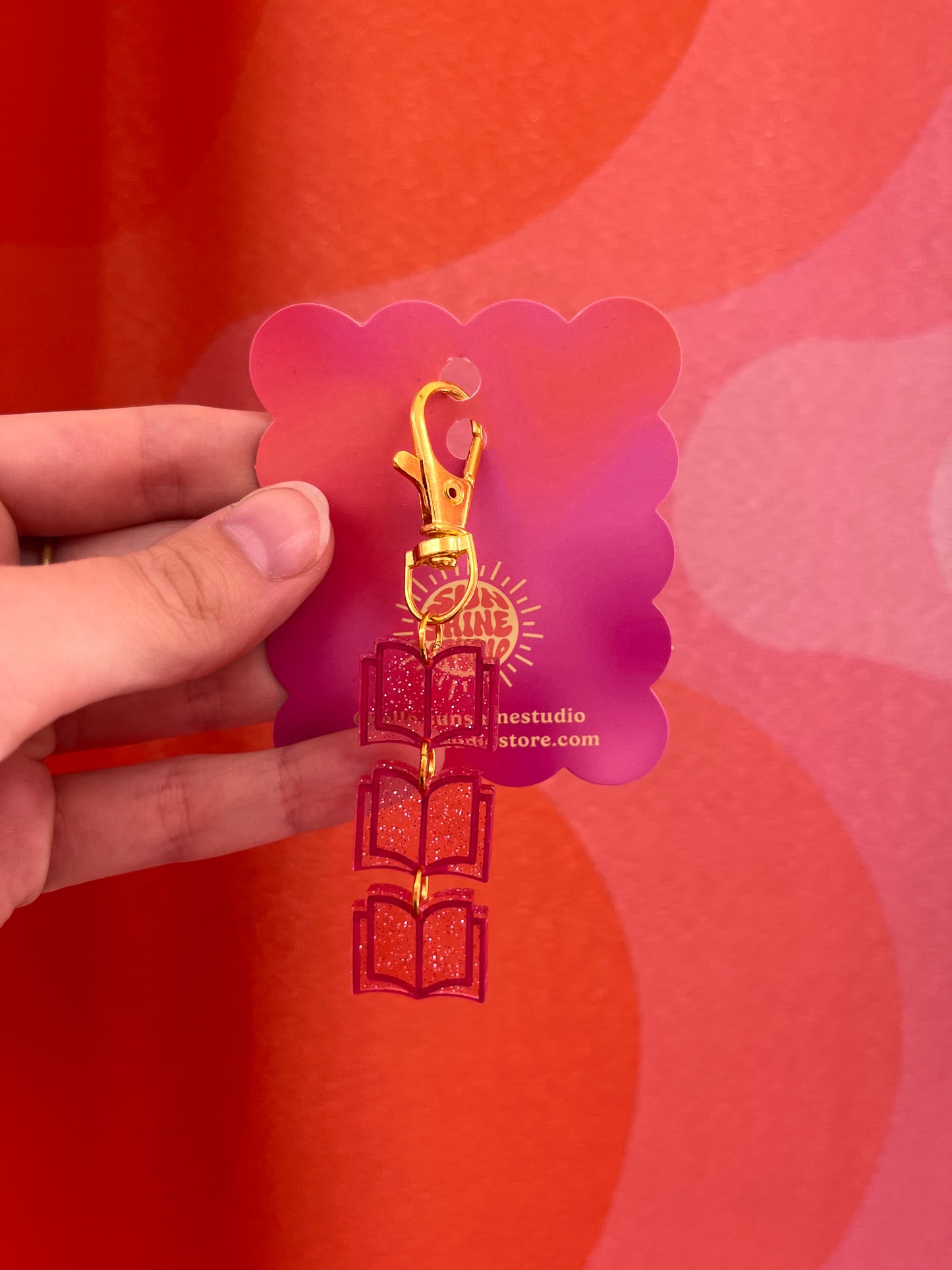 Book Stack Bag Charm