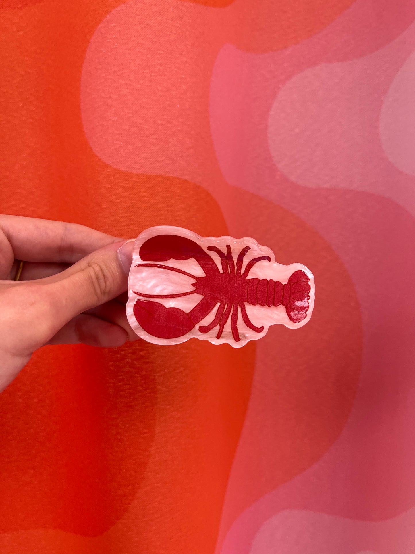 Pink Lobster Hair Claw